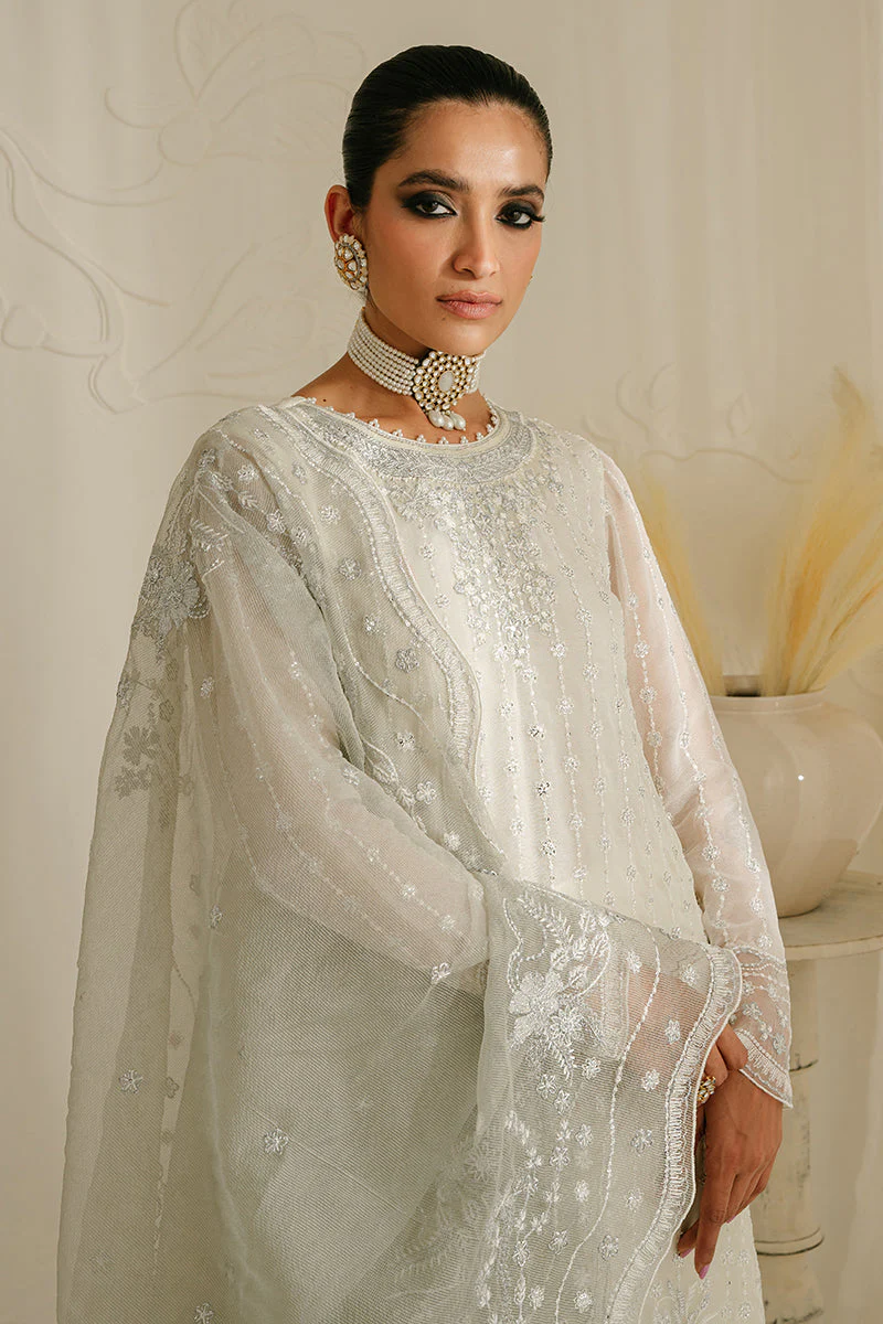 Cross Stitch Luxe Atelier Luxury Formals – Pristine Grizzled - 4PC Chiffon Embroidered Suit - Image 5