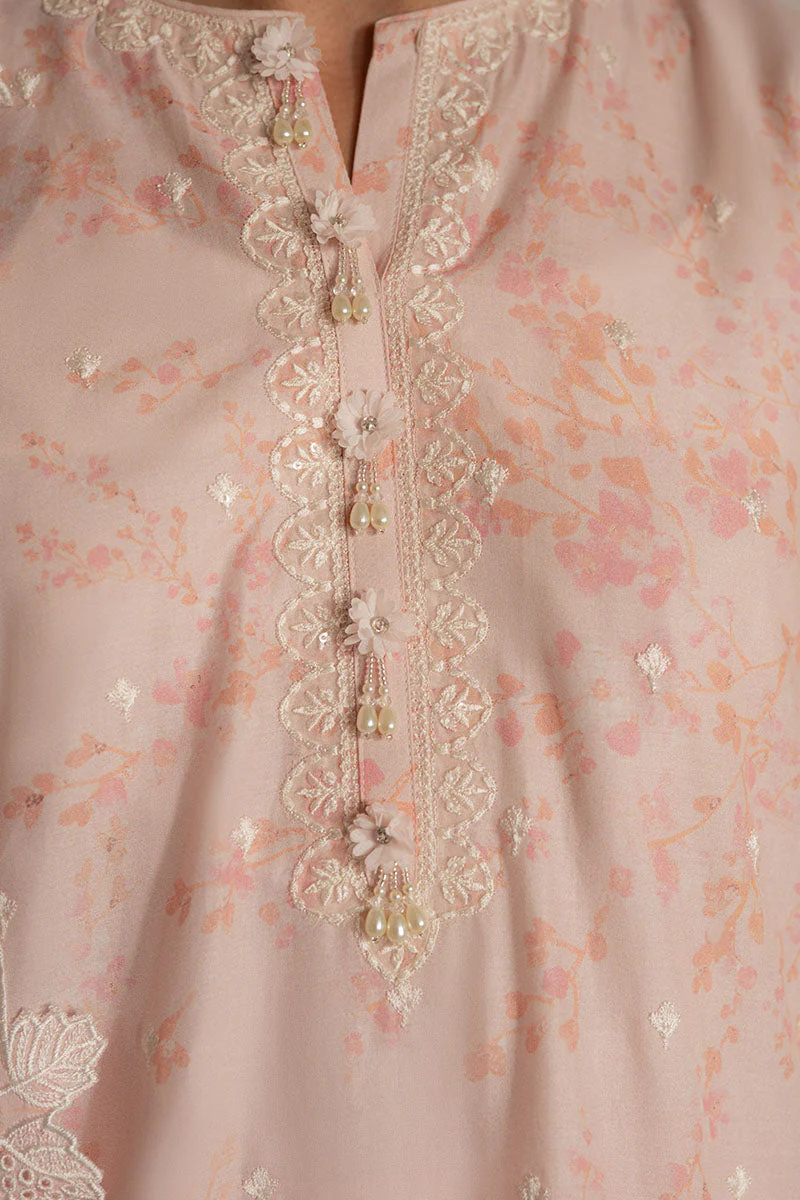 Cross Stitch Mahiri Embroidered Lawn – PEACH PEARL - Image 4