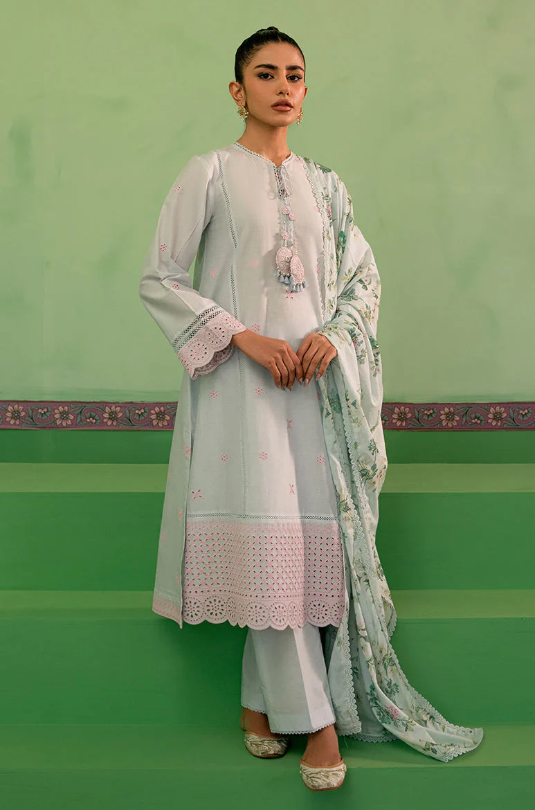 Cross Stitch Mahiri Lawn 2024 β AQUA PEARL-3 PIECE LAWN EMBROIDERED SUIT - Image 3