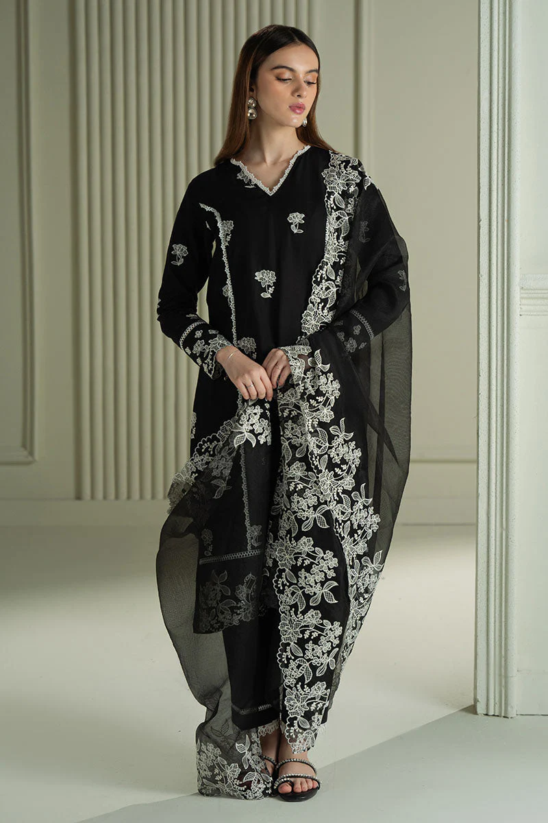 Cross Stitch Mahiri β Raven Mesh - 3pc Embroidered Lawn Suit - Image 7