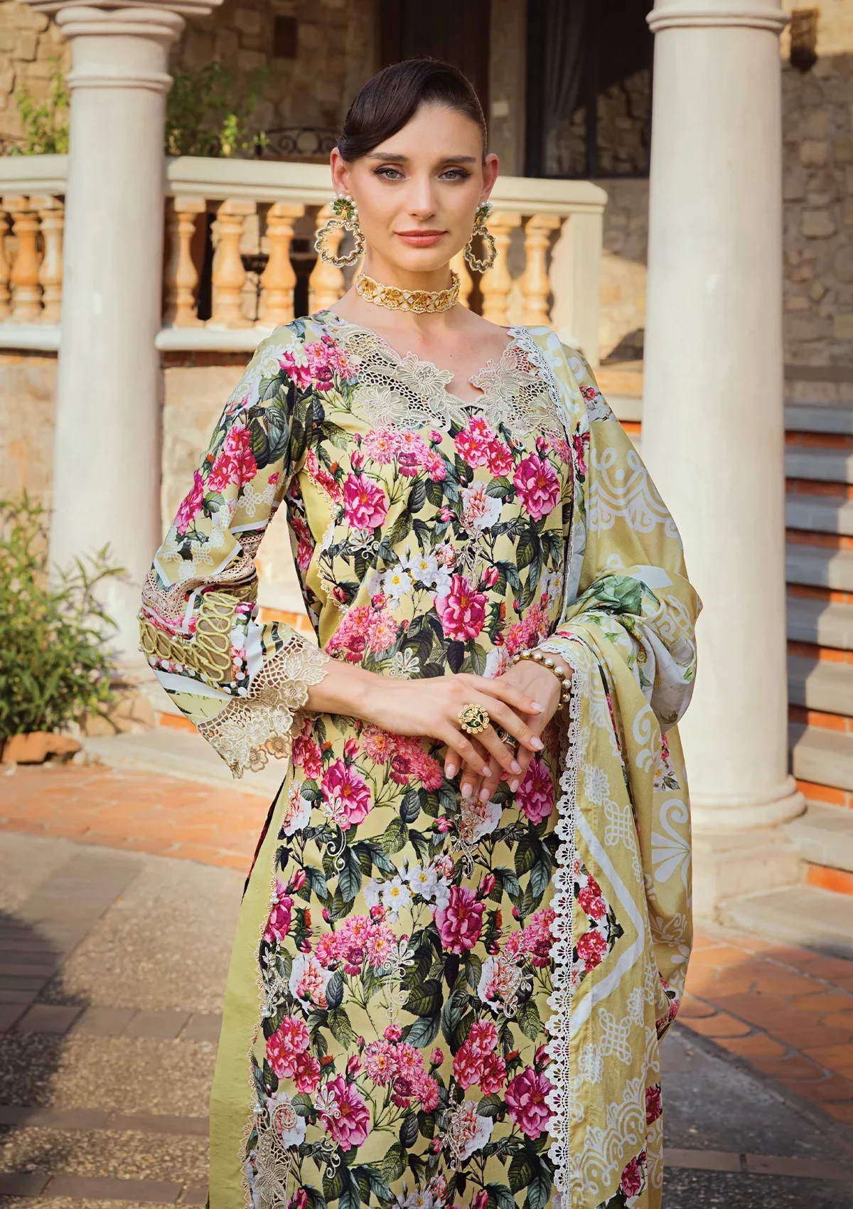 Elaf Chikankari Lawn Collection 2024 – ECT-01B CHARM - Image 3