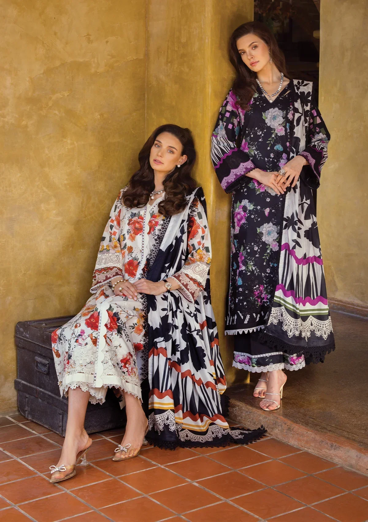 Elaf Chikankari Lawn Collection 2024 – ECT-02A MELROSE - Image 9