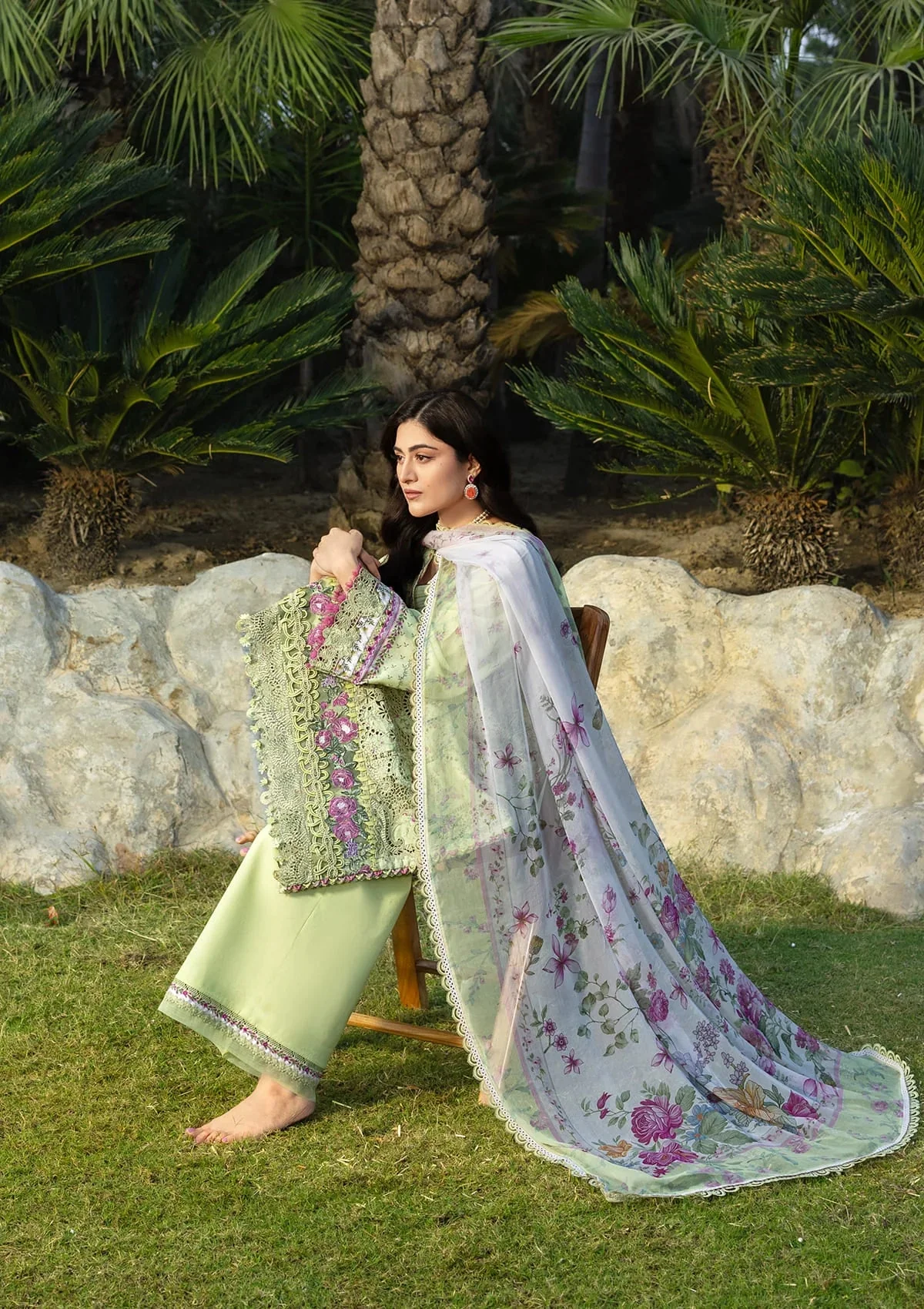 Elaf Chikankari Lawn Prints – ERC-2A HINA - Image 7