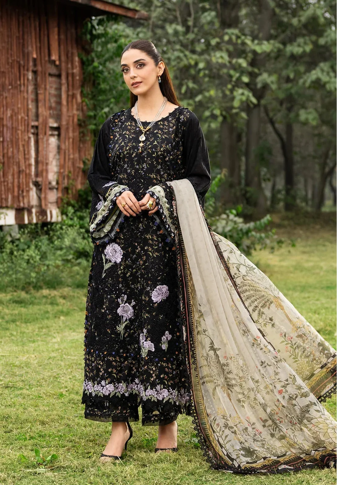 Elaf Chikankari Lawn Prints – ERC-4A KOYAL