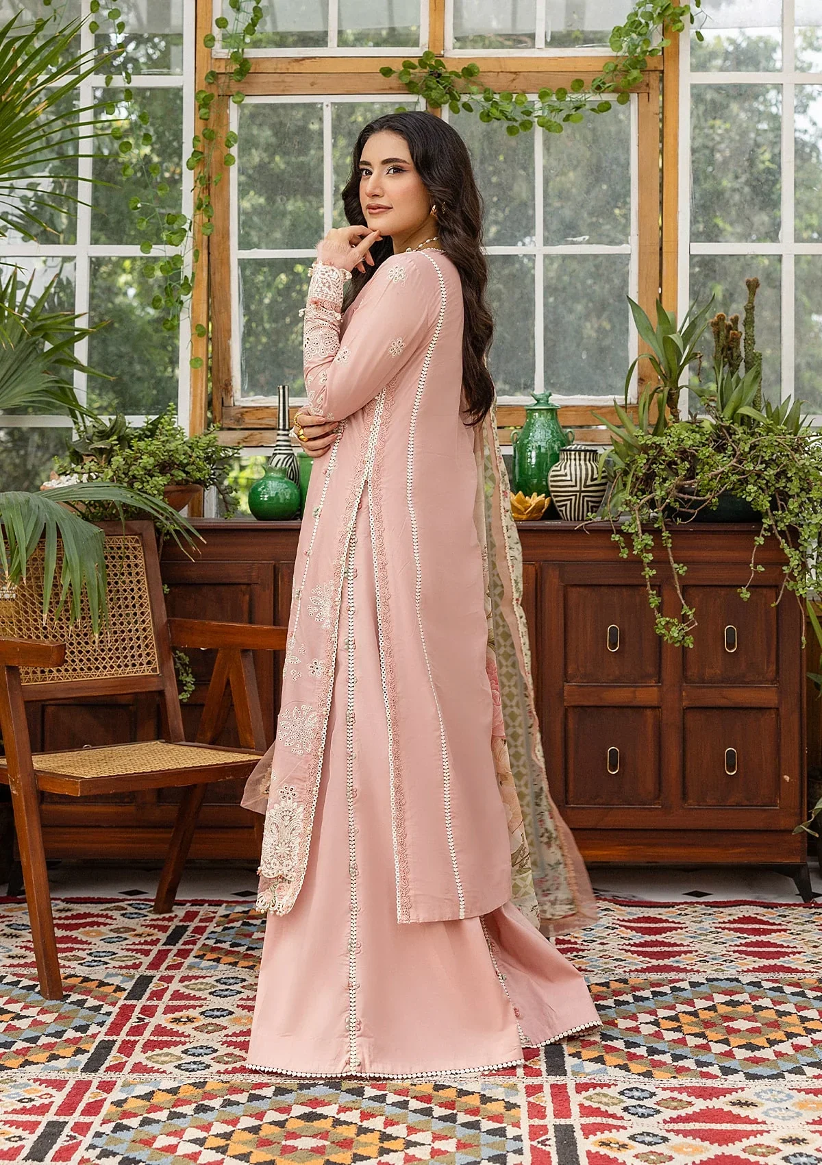 Elaf E.Craft Chikankari Lawn – EEC-1A FOREVER BLUSH - Image 2
