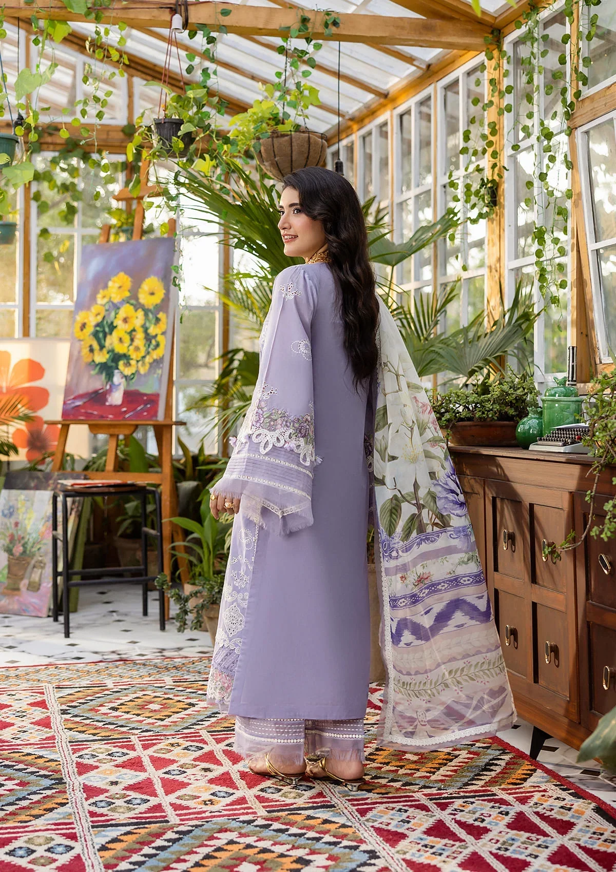 Elaf E.Craft Chikankari Lawn – EEC-5A LAVENDER LOVE - Image 3