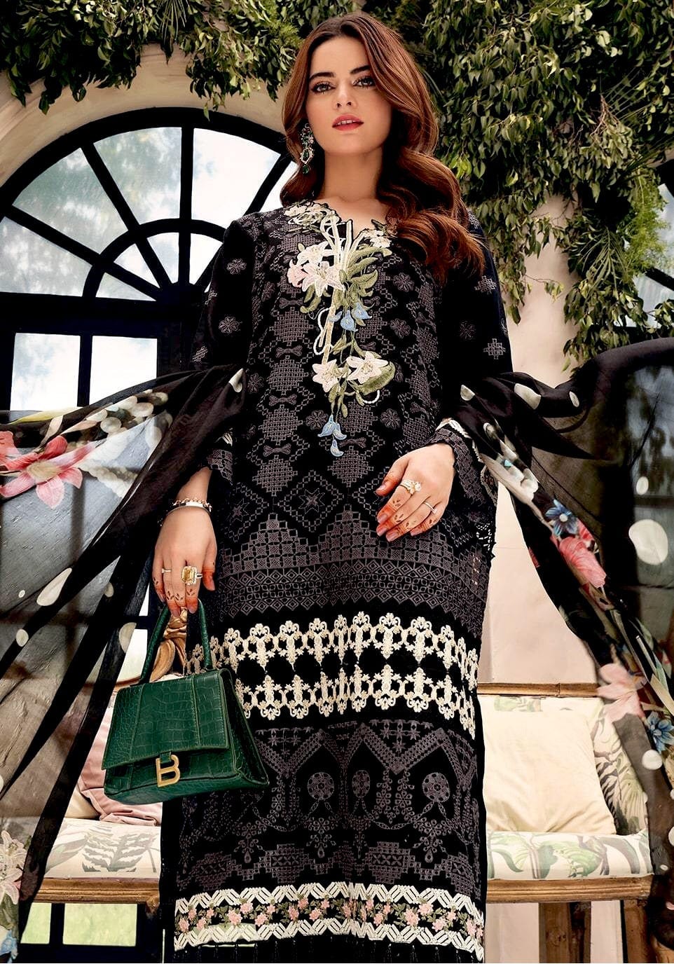 Elaf Festive Chikankari Collection 2021 – EPF- 1 B Twilight - Image 4