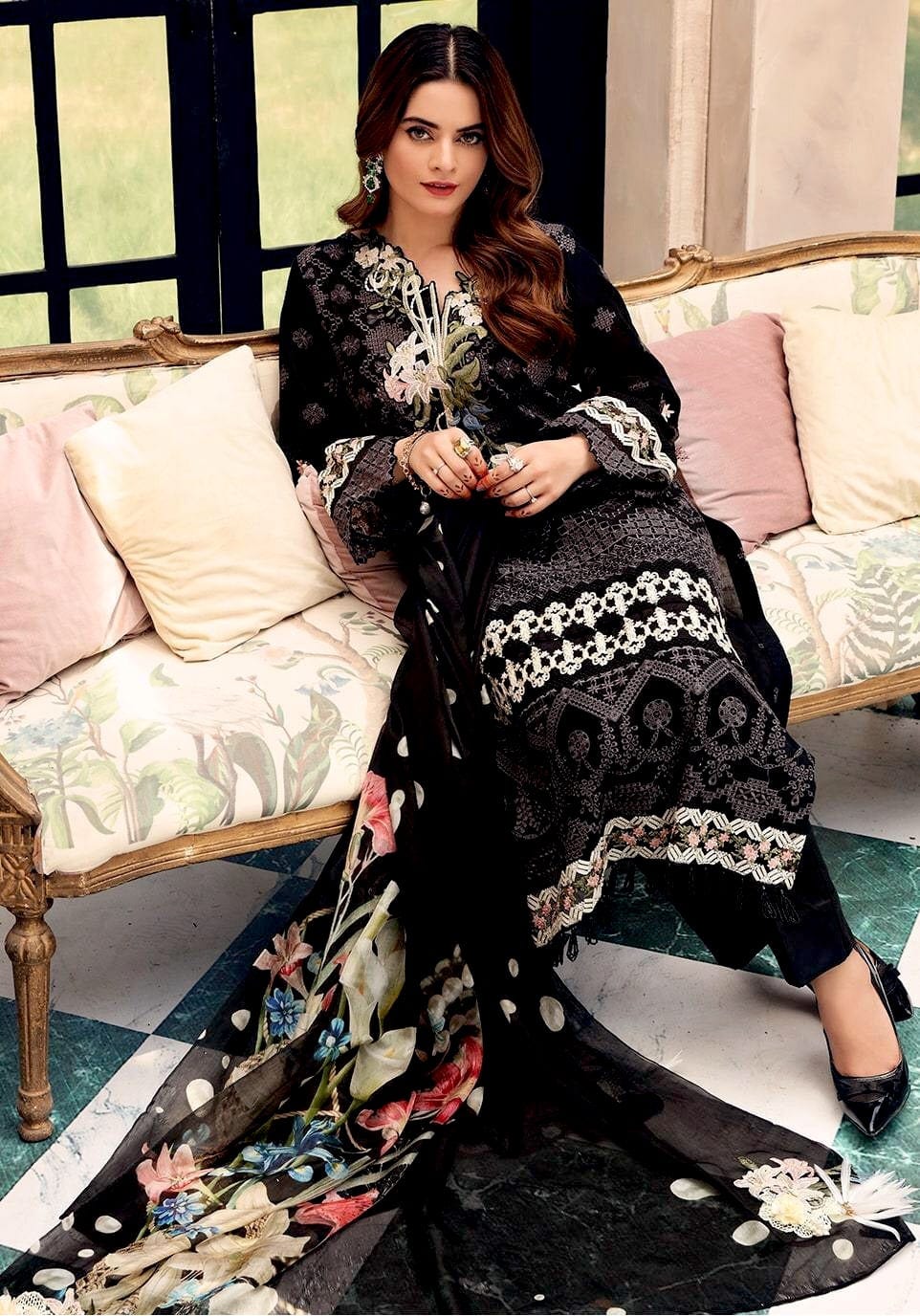 Elaf Festive Chikankari Collection 2021 – EPF- 1 B Twilight - Image 6