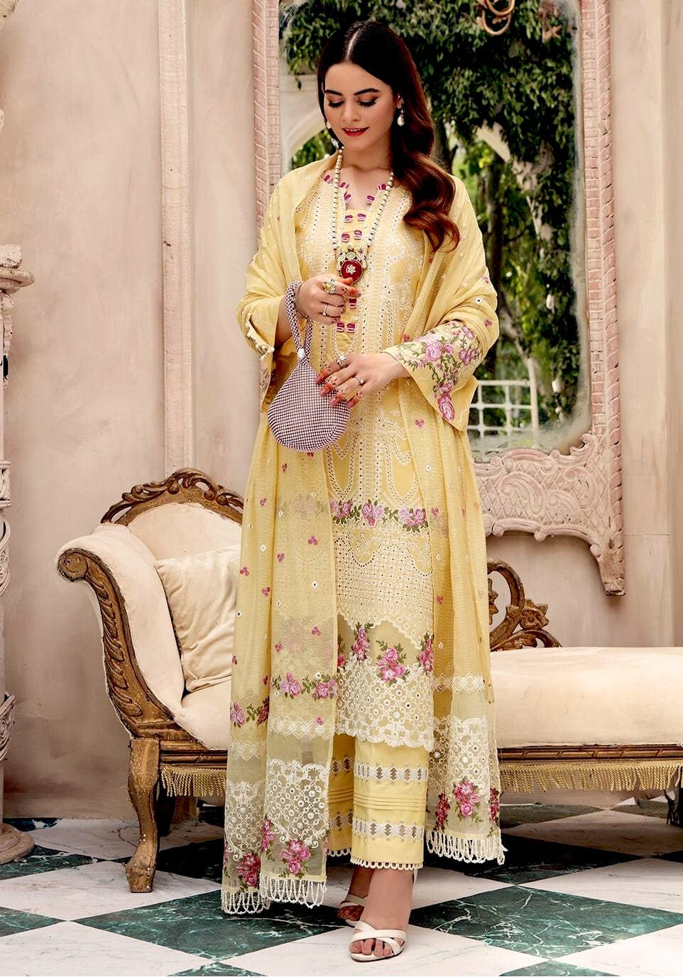 Elaf Festive Chikankari Collection 2021 – EPF- 2 B Morning Sun