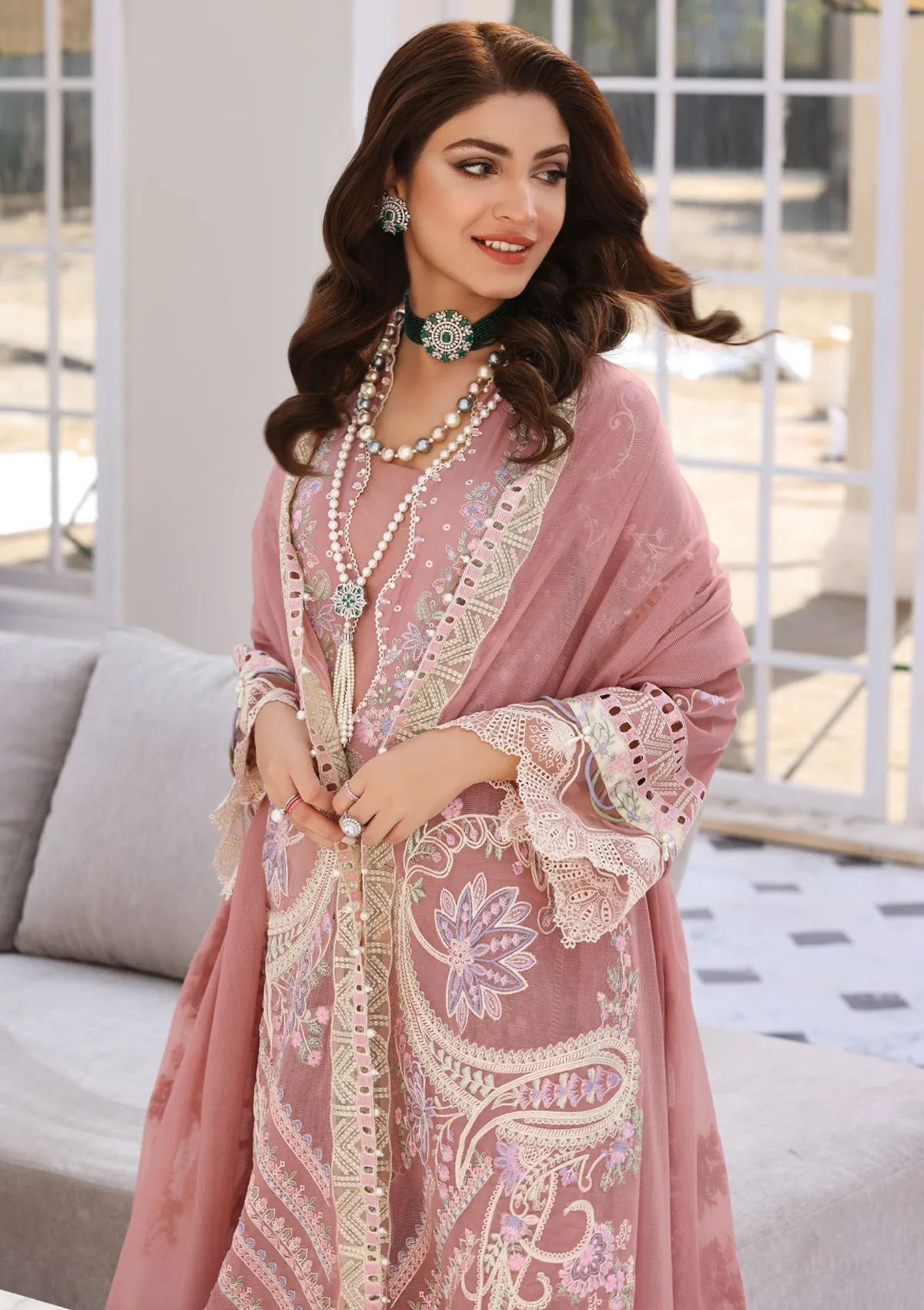 Elaf Festive Chikankari Lawn Collection 2023 – ELC-01 AURORA - Image 6