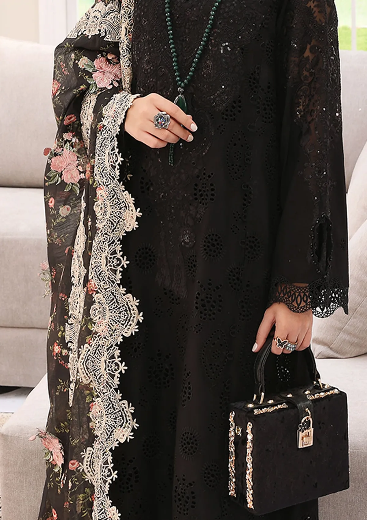 Elaf Festive Chikankari Lawn Collection 2023 – ELC-02A ECLIPSE - Image 2