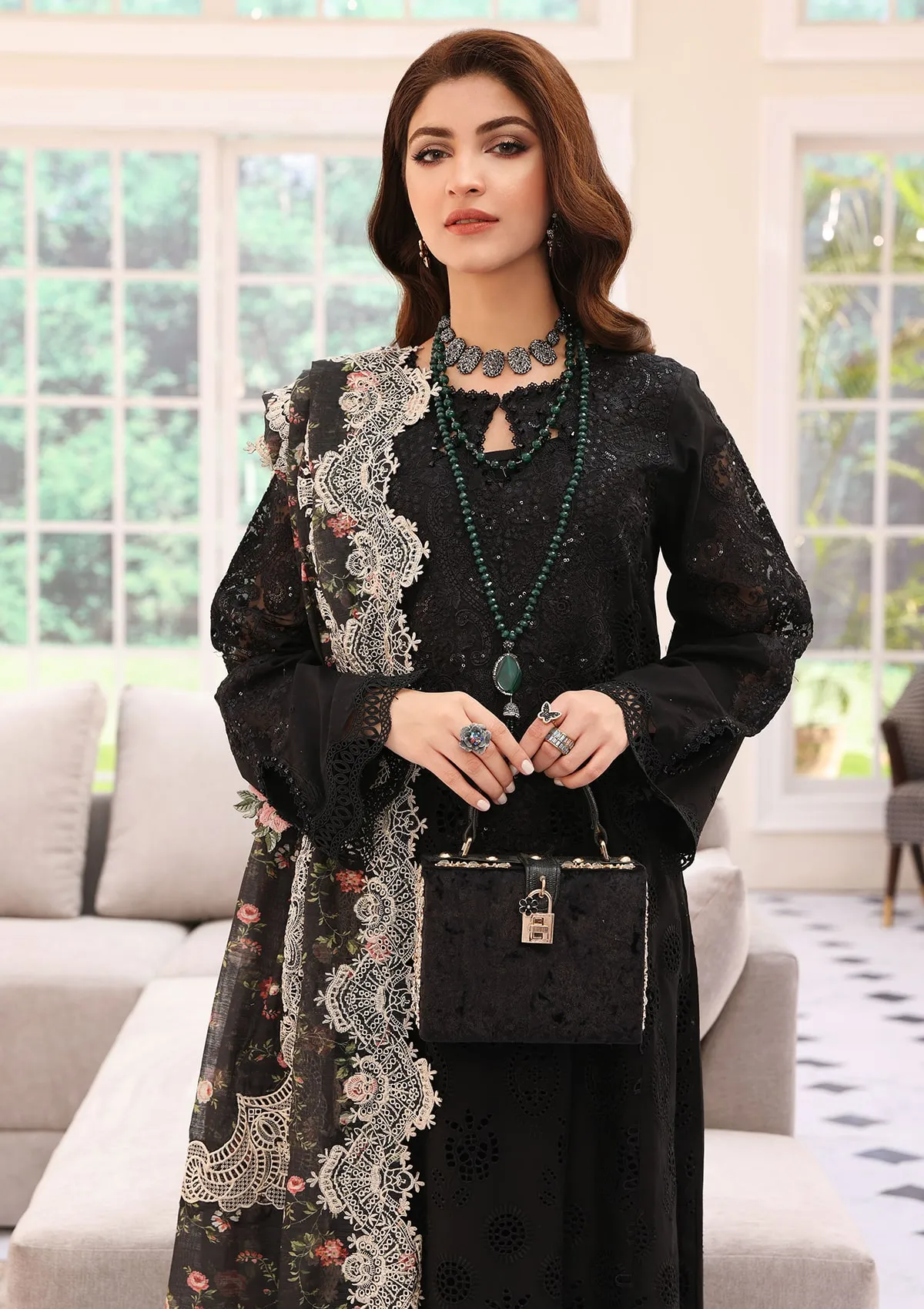 Elaf Festive Chikankari Lawn Collection 2023 – ELC-02A ECLIPSE - Image 3
