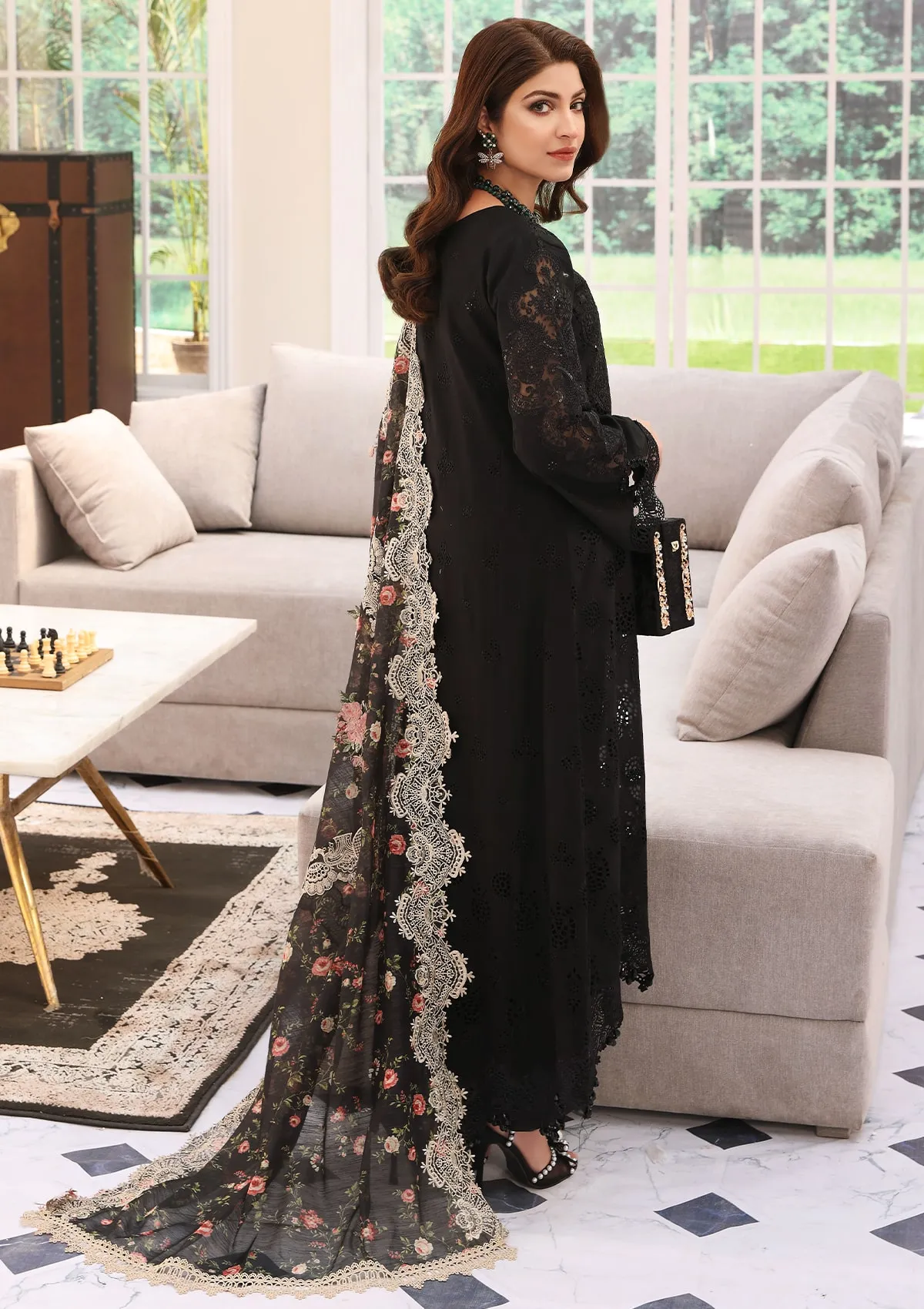 Elaf Festive Chikankari Lawn Collection 2023 – ELC-02A ECLIPSE - Image 4