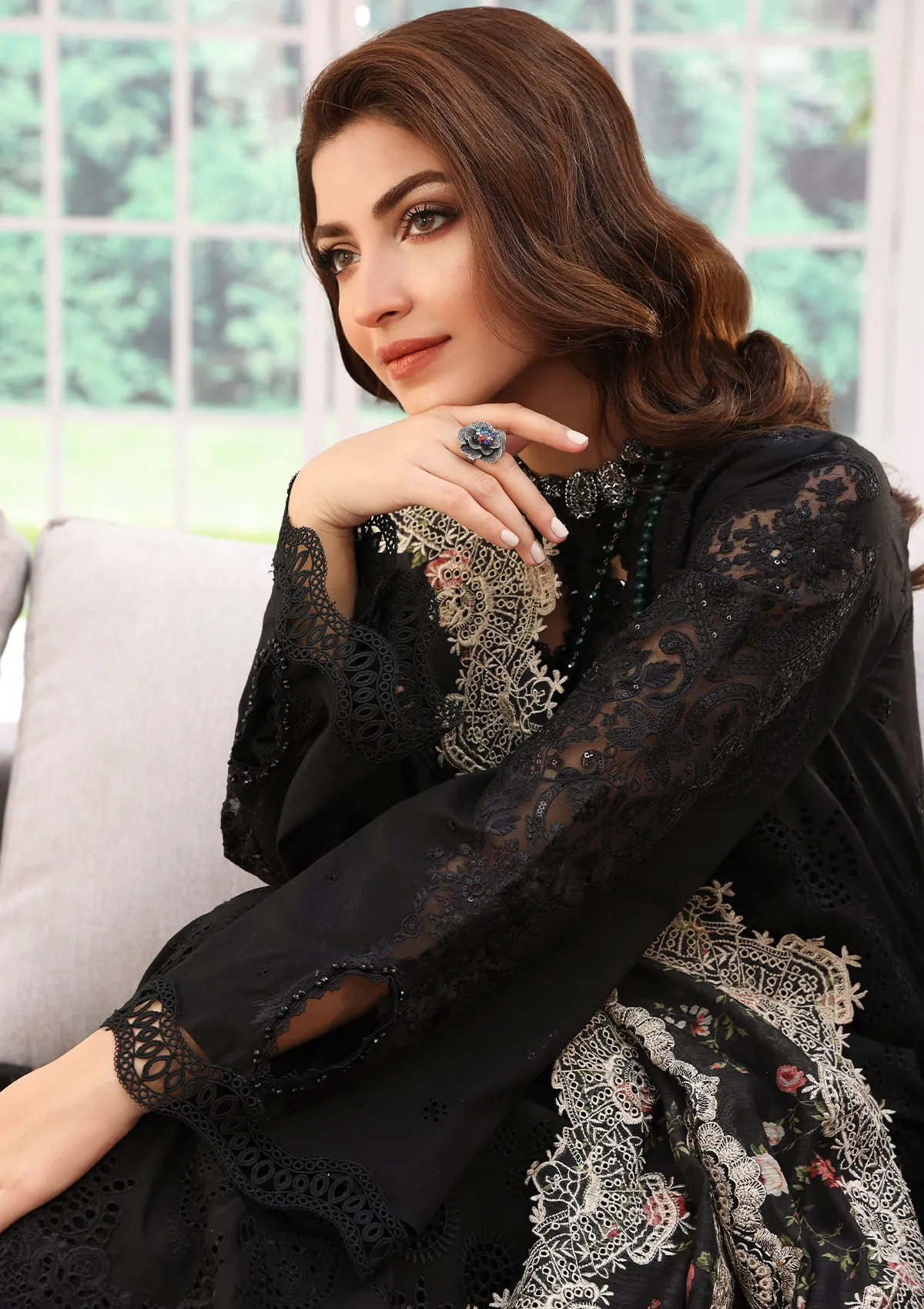 Elaf Festive Chikankari Lawn Collection 2023 – ELC-02A ECLIPSE - Image 5