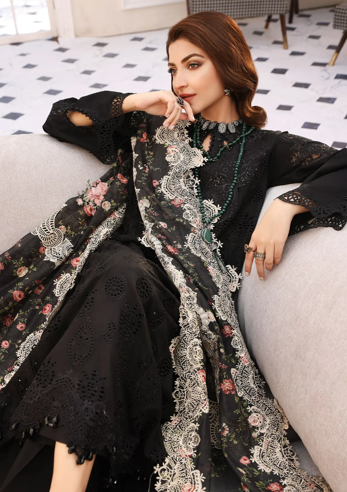 Elaf Festive Chikankari Lawn Collection 2023 – ELC-02A ECLIPSE - Image 7