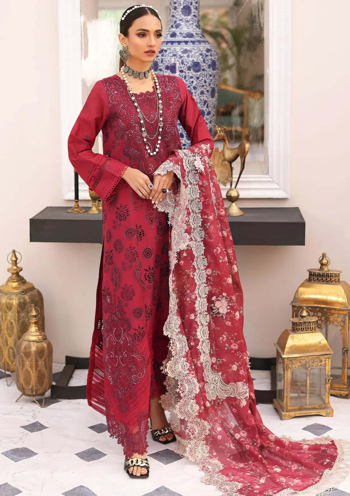 Elaf Festive Chikankari Lawn Collection 2023 – ELC-02B PRESTIGE - Image 5