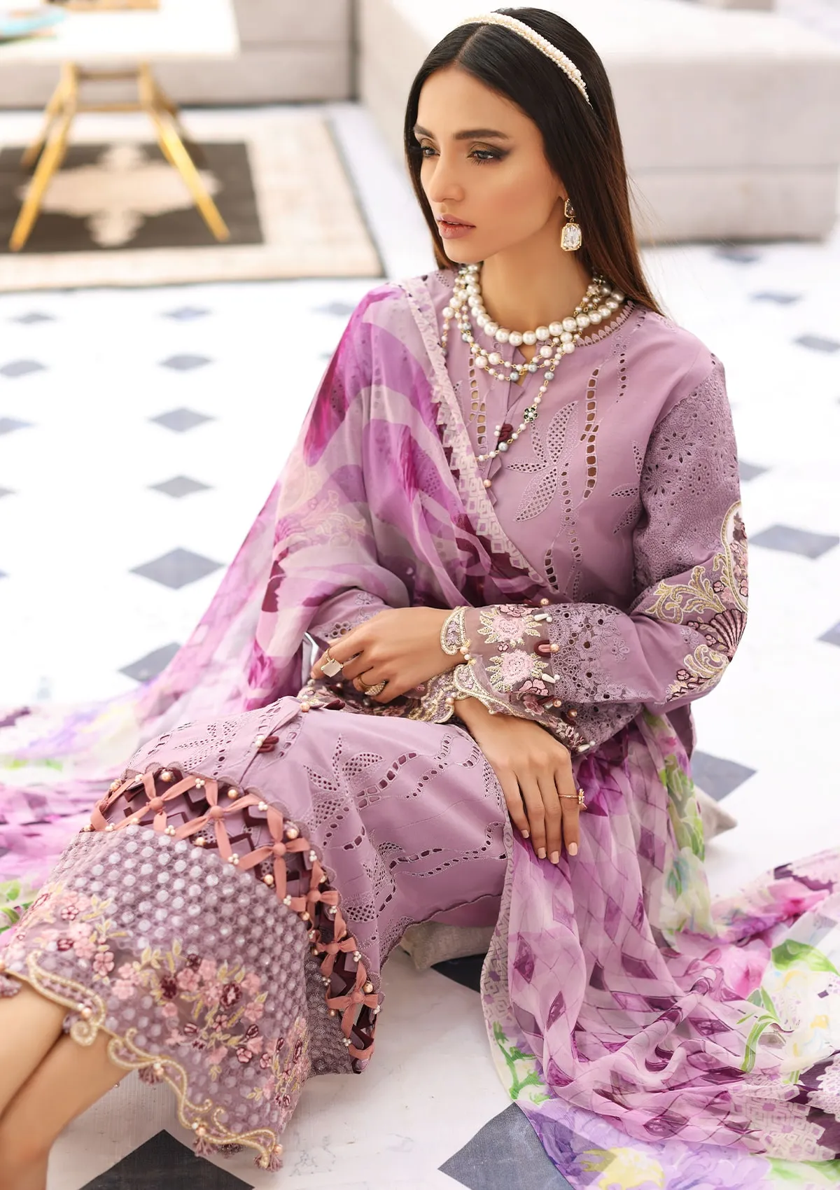 Elaf Festive Chikankari Lawn Collection 2023 – ELC-12 LILITH - Image 5