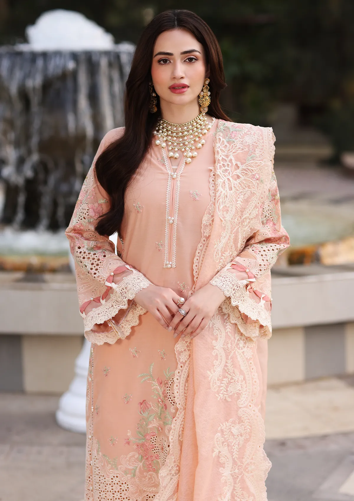 Elaf Festive Chikankari Lawn Collection 2023 Vol II – ECF-09 MAGNOLIA - Image 3
