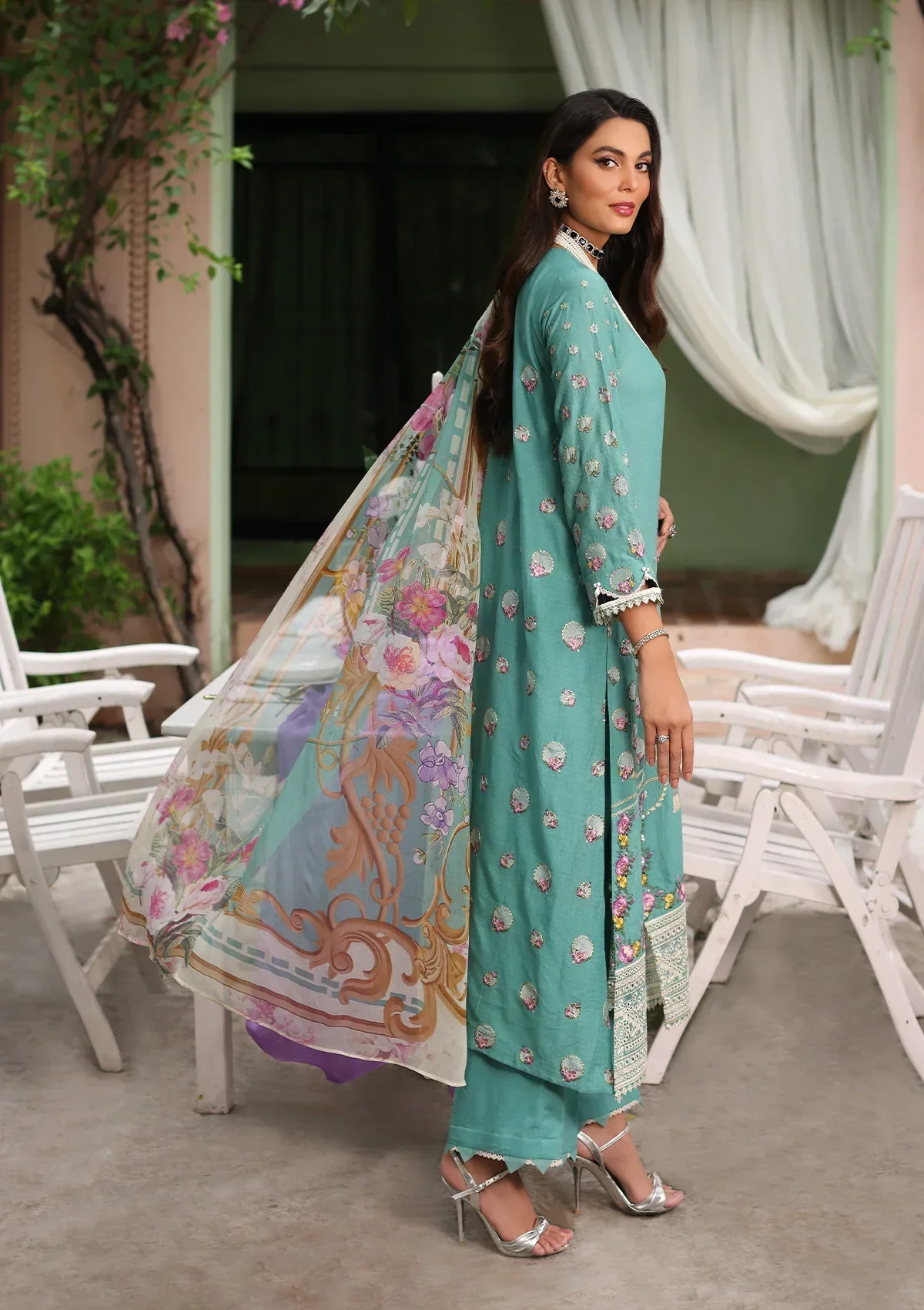 Elaf Luxe Luxury Lawn Collection – ELJ-01B MILANI - Image 2