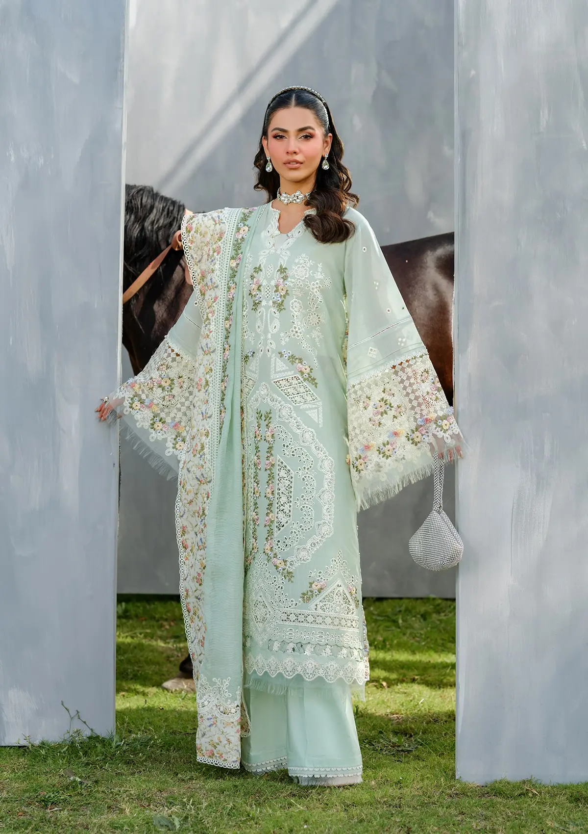Elaf Luxury Lawn – ELH-4B FROSTEL - Image 3