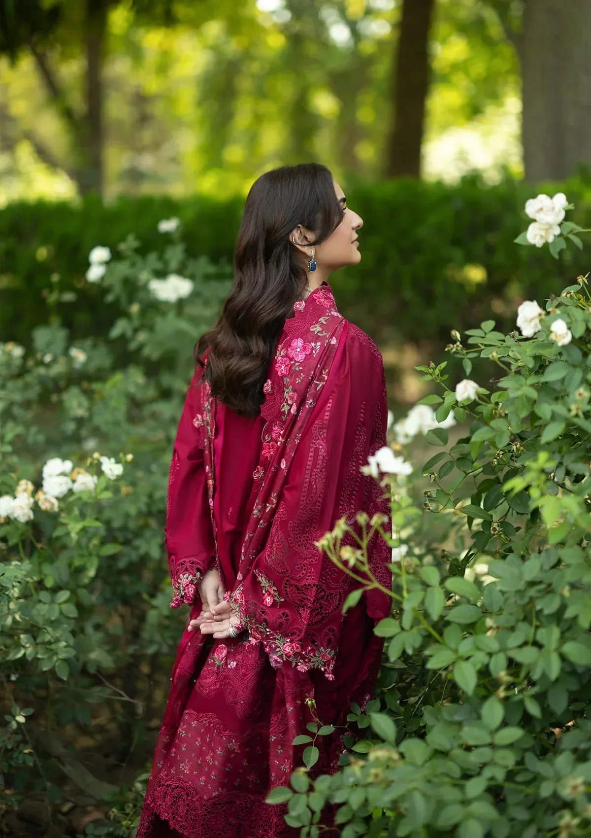 Elaf Luxury Lawn – ELQ-4a Falling Petals - Image 7
