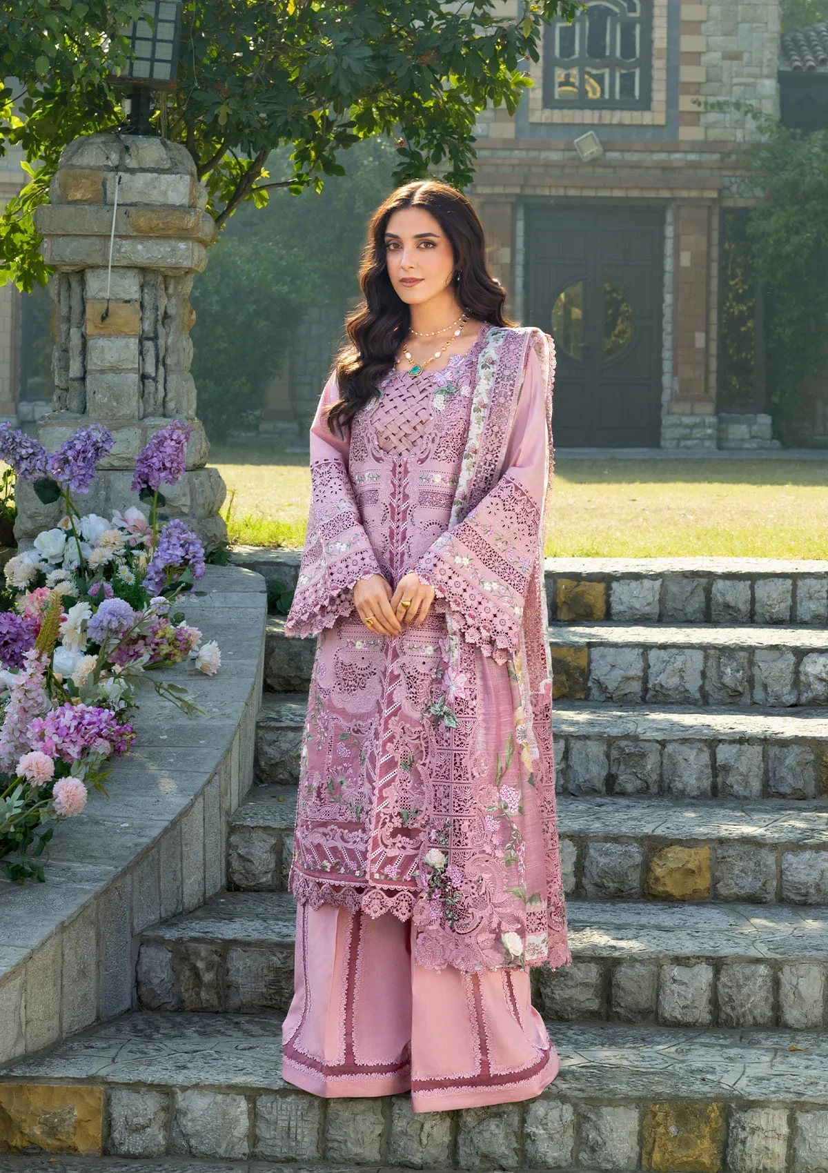 Elaf Luxury Lawn – ELY-09 ROSEE - Image 3