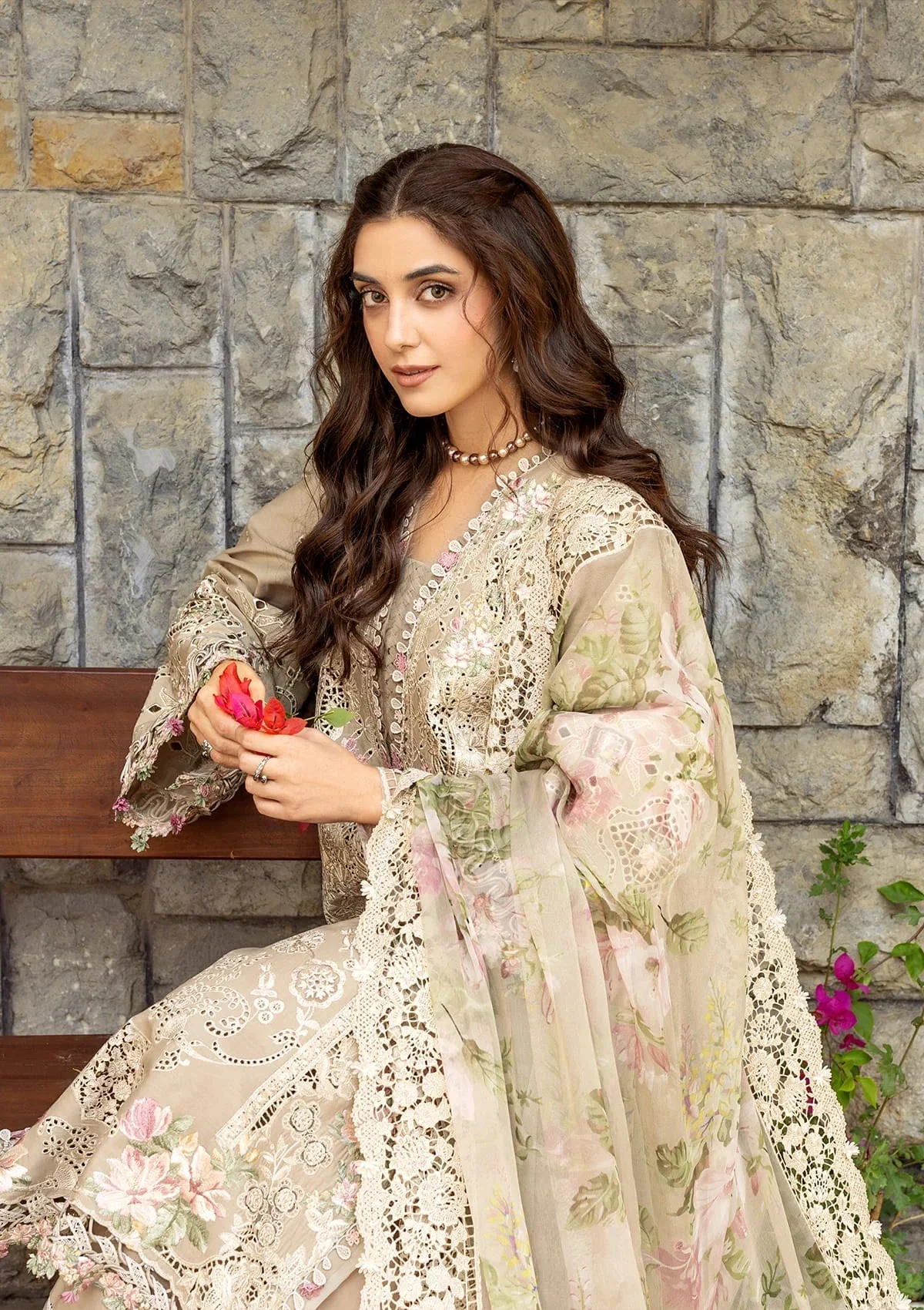 Elaf Luxury Lawn – ELY-2A CAMELLIA - Image 3