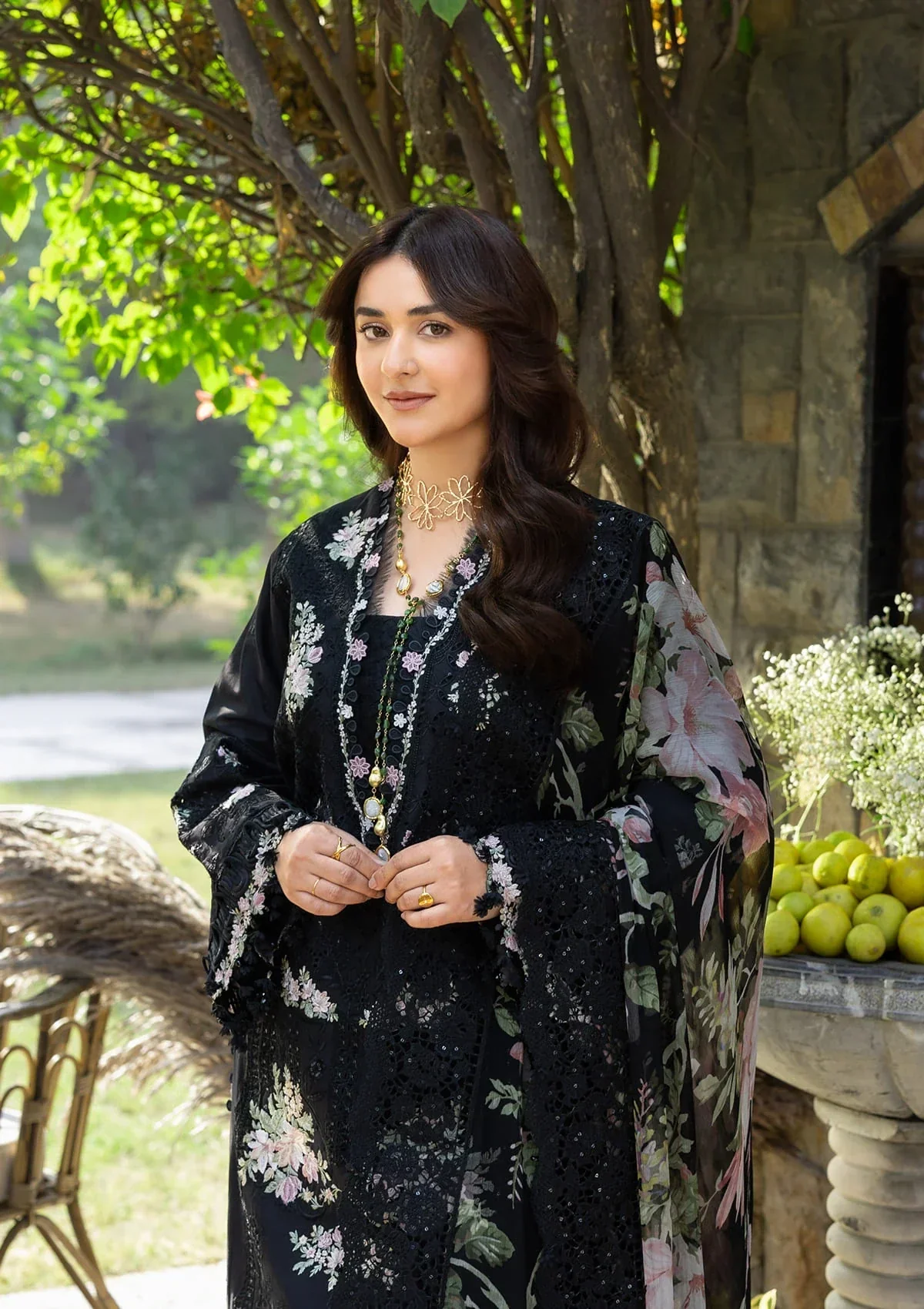 Elaf Luxury Lawn – ELY-2B MIDNIGHT BLOSSOM - Image 4