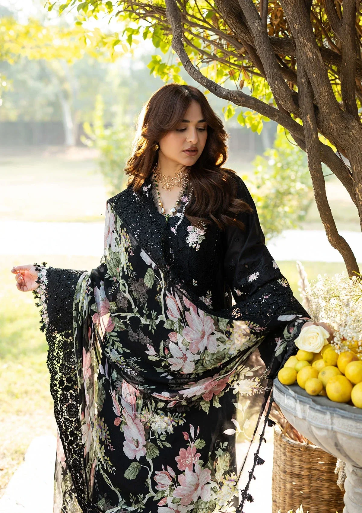 Elaf Luxury Lawn – ELY-2B MIDNIGHT BLOSSOM - Image 7