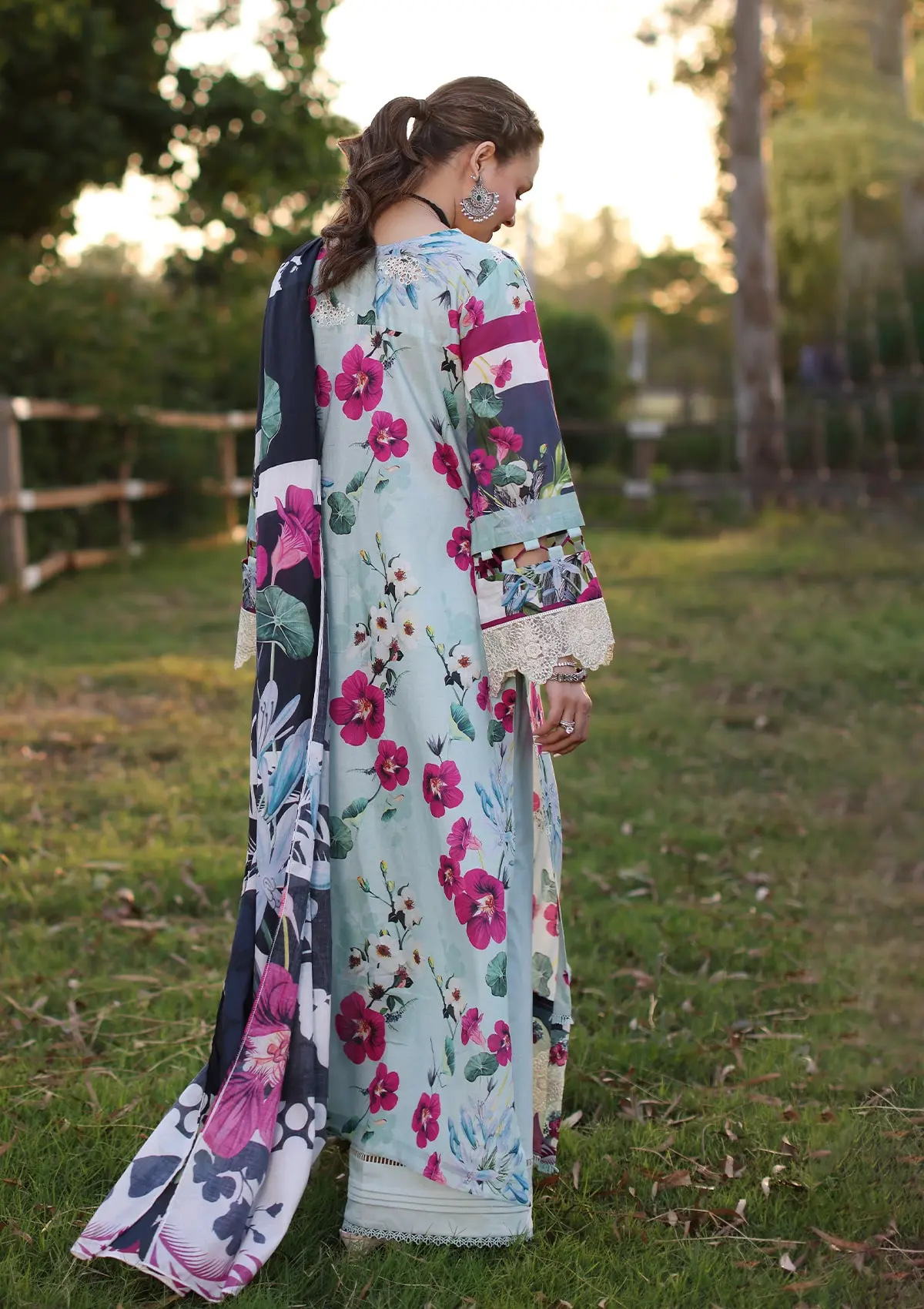 Elaf Prints Chikankari Lawn – ECK-01B AQUABELLA - Image 2