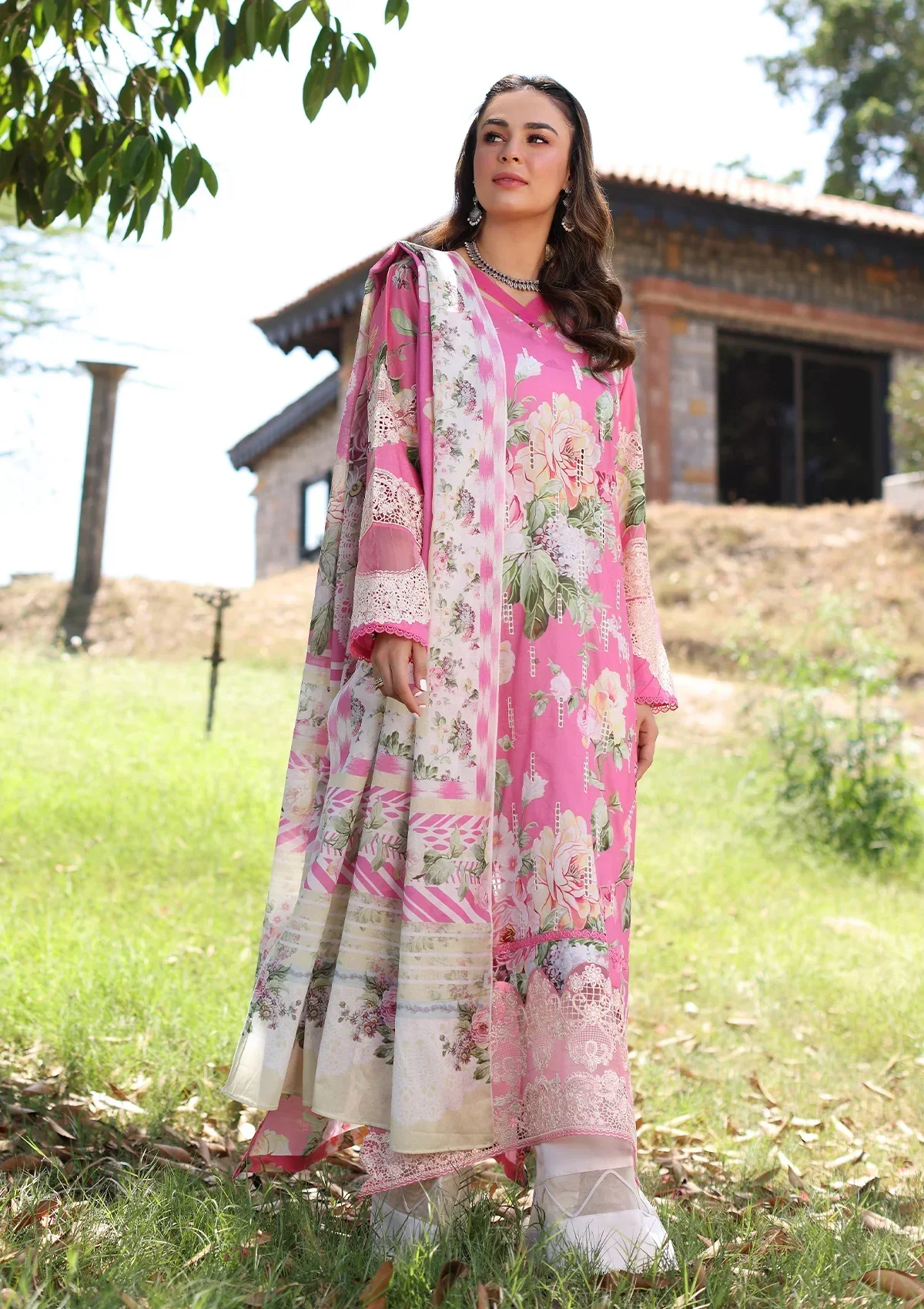 Elaf Prints Chikankari Lawn – ECK-03B PINK MUSE - Image 3