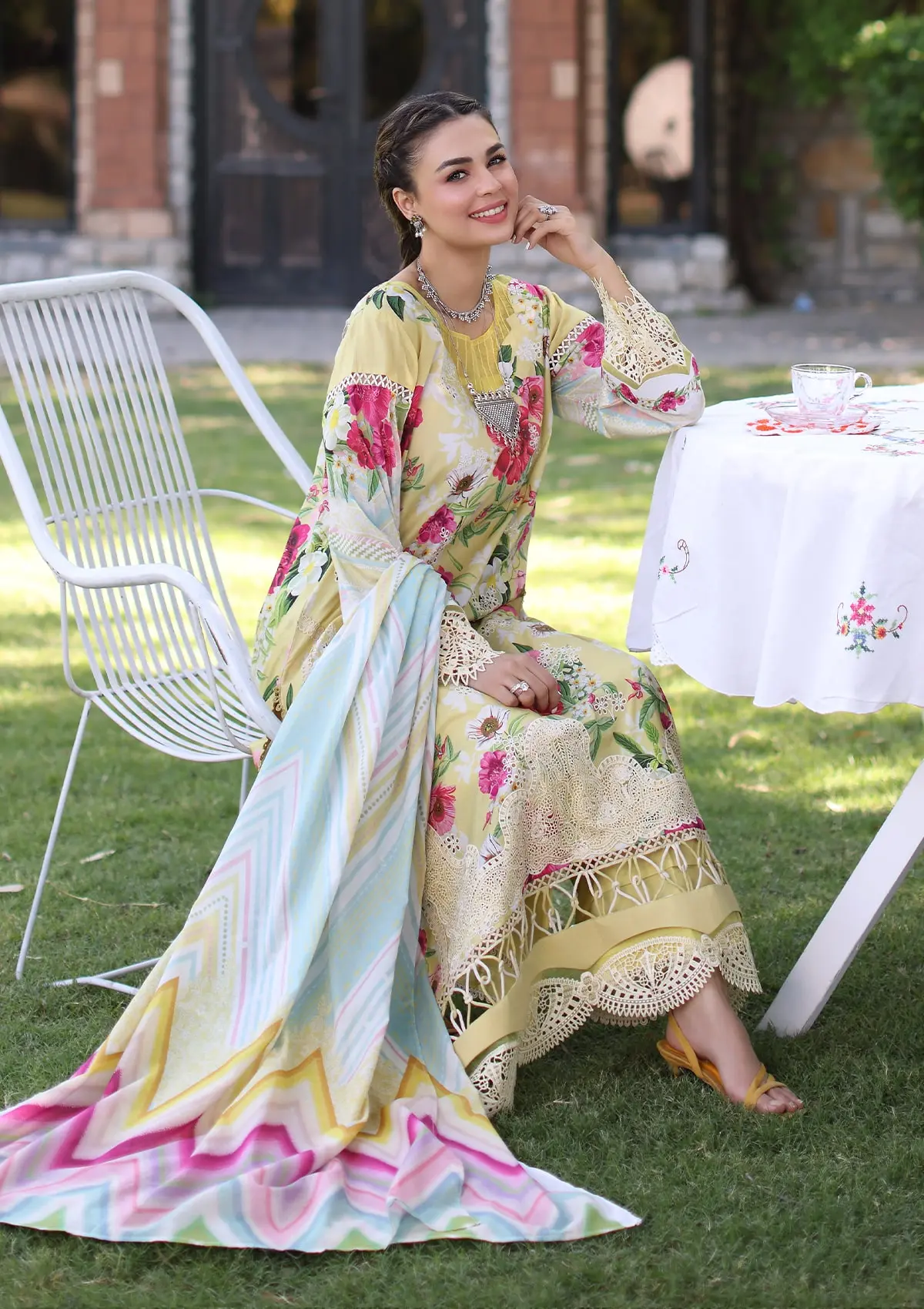 Elaf Prints Chikankari Lawn – ECK-06A SUNSHINE BOUQUET - Image 6