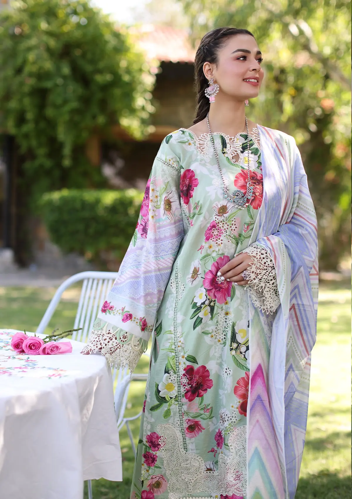 Elaf Prints Chikankari Lawn – ECK-06B OASIS - Image 6