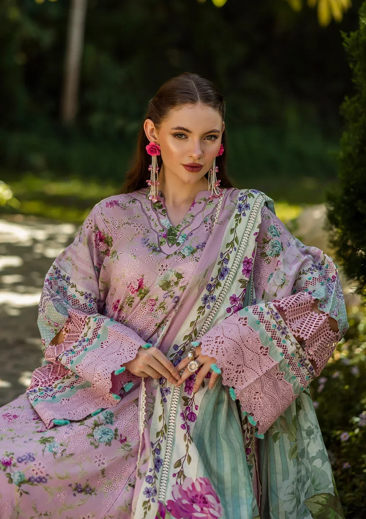 Elaf Prints Chikankari Lawn – ELK-03B PRINCESS ROSE - Image 6