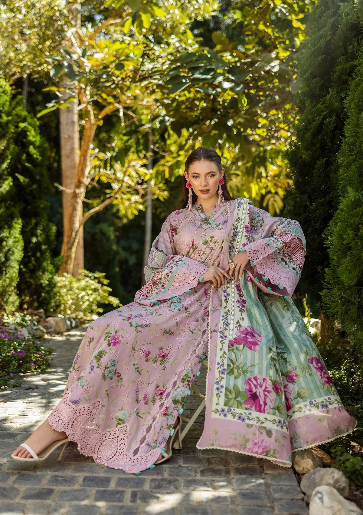 Elaf Prints Chikankari Lawn – ELK-03B PRINCESS ROSE - Image 7
