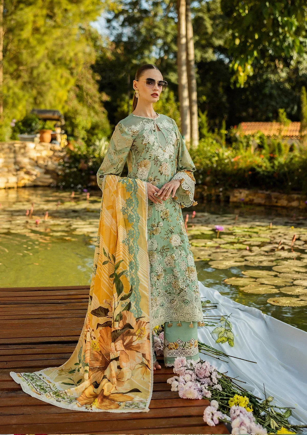 Elaf Prints Chikankari Lawn – ELK-06A PISTACHIO DREAMS - Image 12