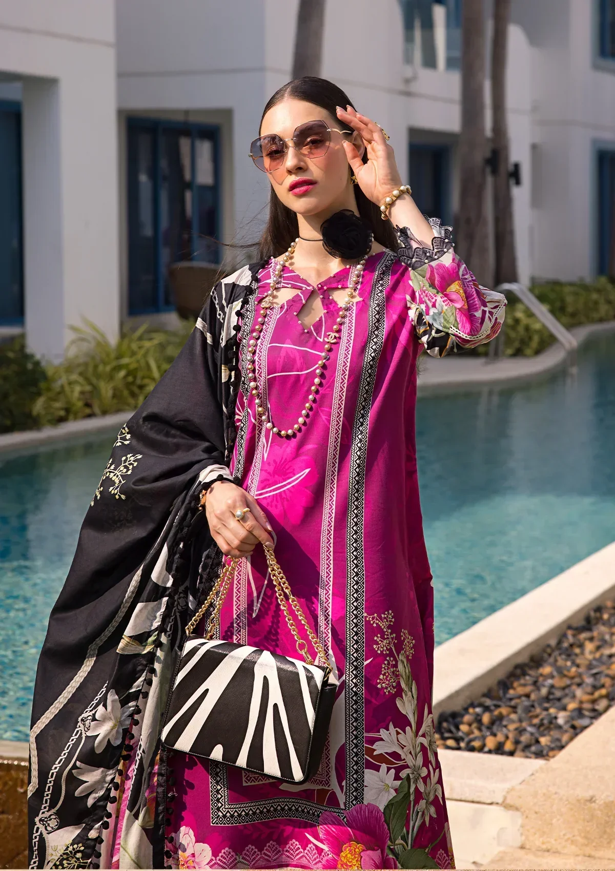 Elaf Prints Lawn Collection – EOP-08A PETUNIA - Image 8