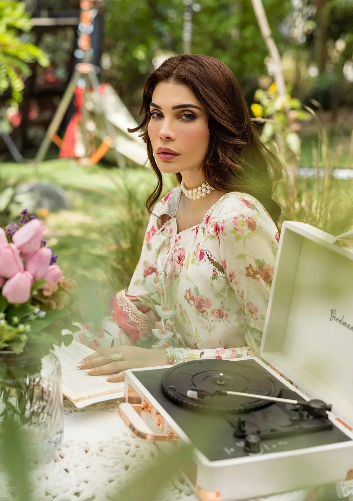 Elaf Prints Lawn – ECD-2A IVORY PEONY - Image 7