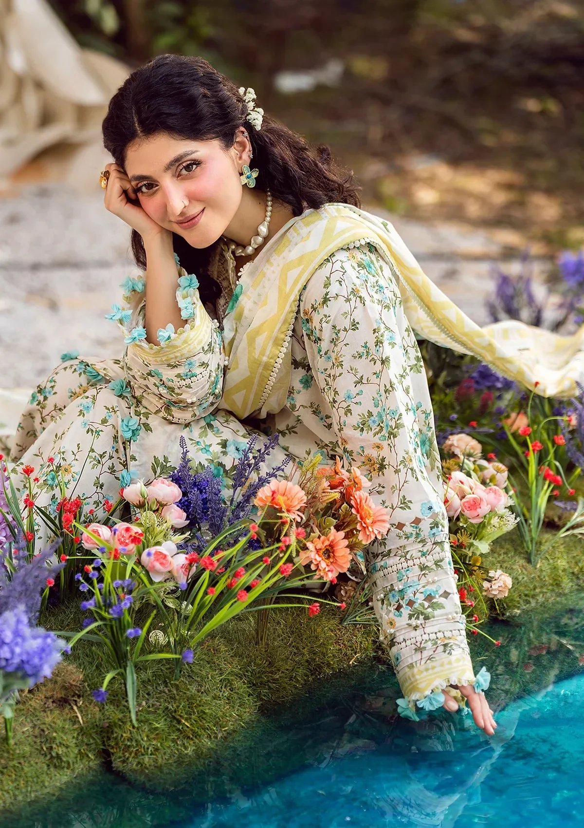 Elaf Prints Lawn Vol-2 – EPS-3A IVORY WHISPERS - Image 5