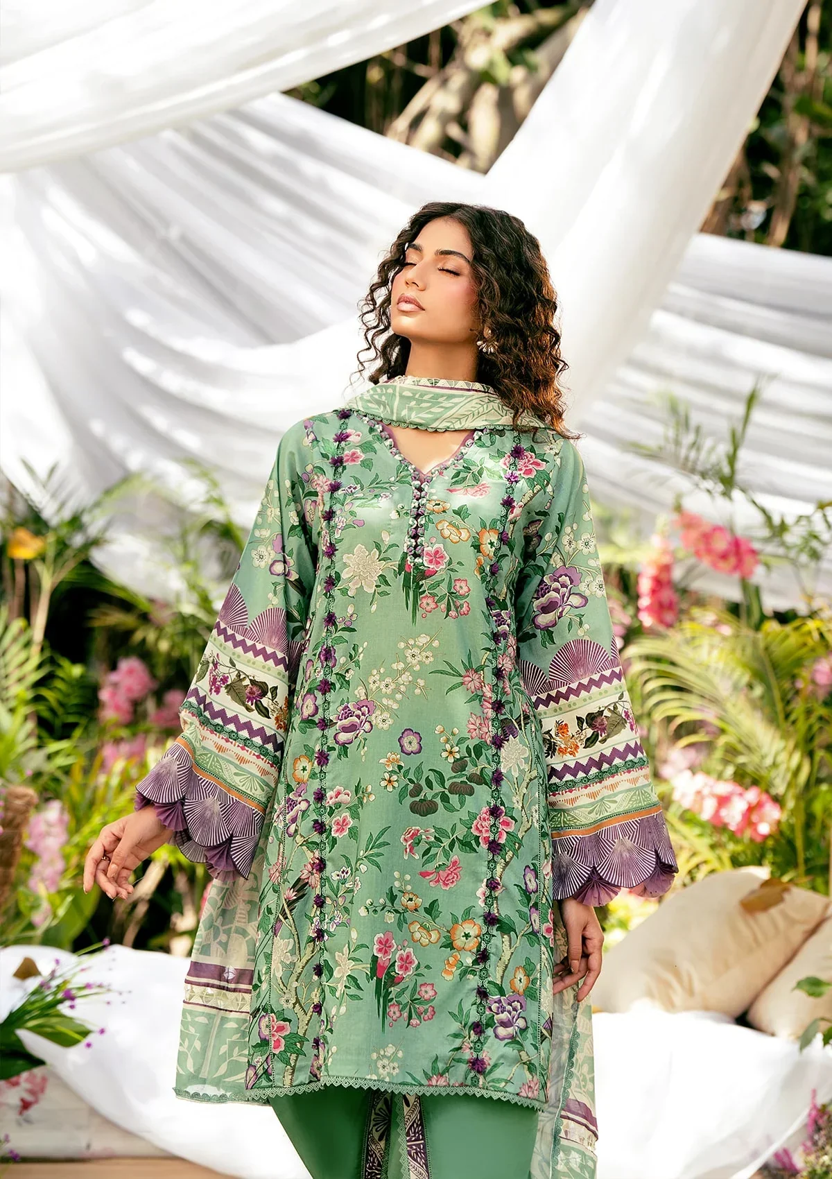 Elaf Prints Lawn Vol-2 – EPS-8A MINTED DREAM - Image 5