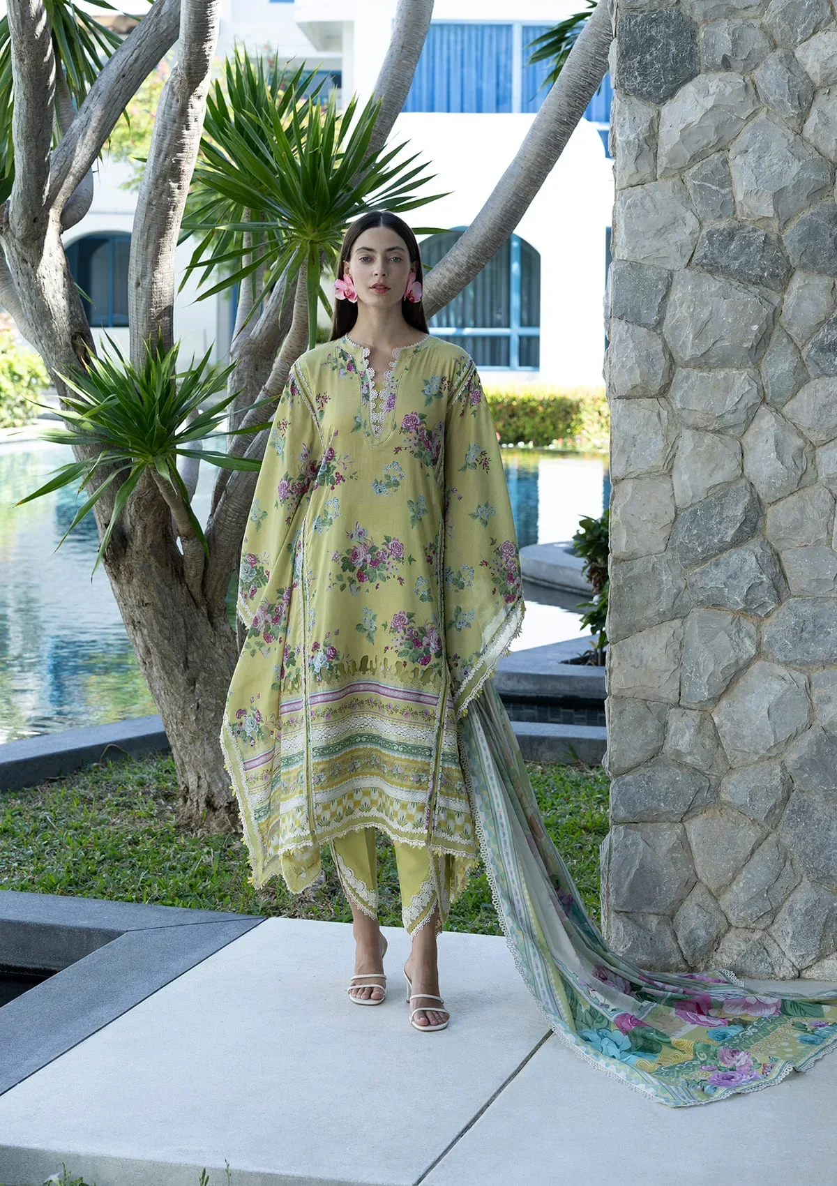 Elaf Prints Summer Lawn – EPN-4A AVOCADO - Image 3