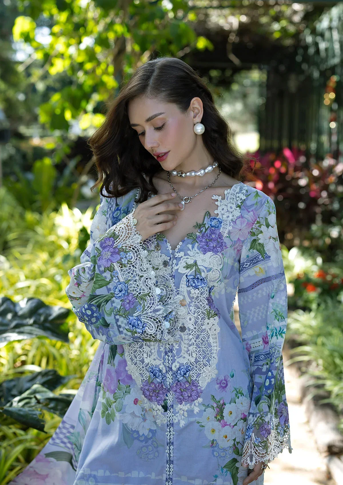 Elaf Signature Embroidered Lawn Prints – ESA-6A MOONLIT PETALS - Image 6