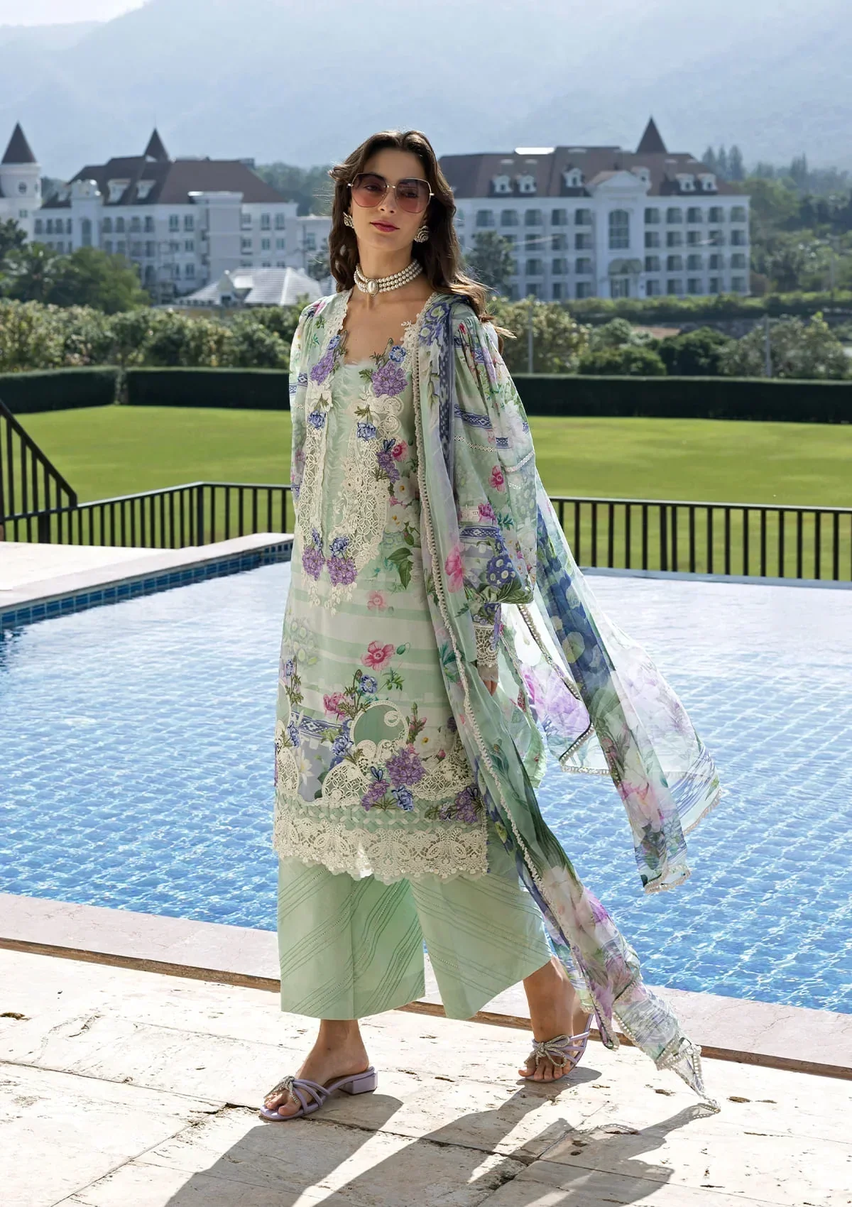Elaf Signature Embroidered Lawn Prints – ESA-6B EVELINE WHISPER - Image 4