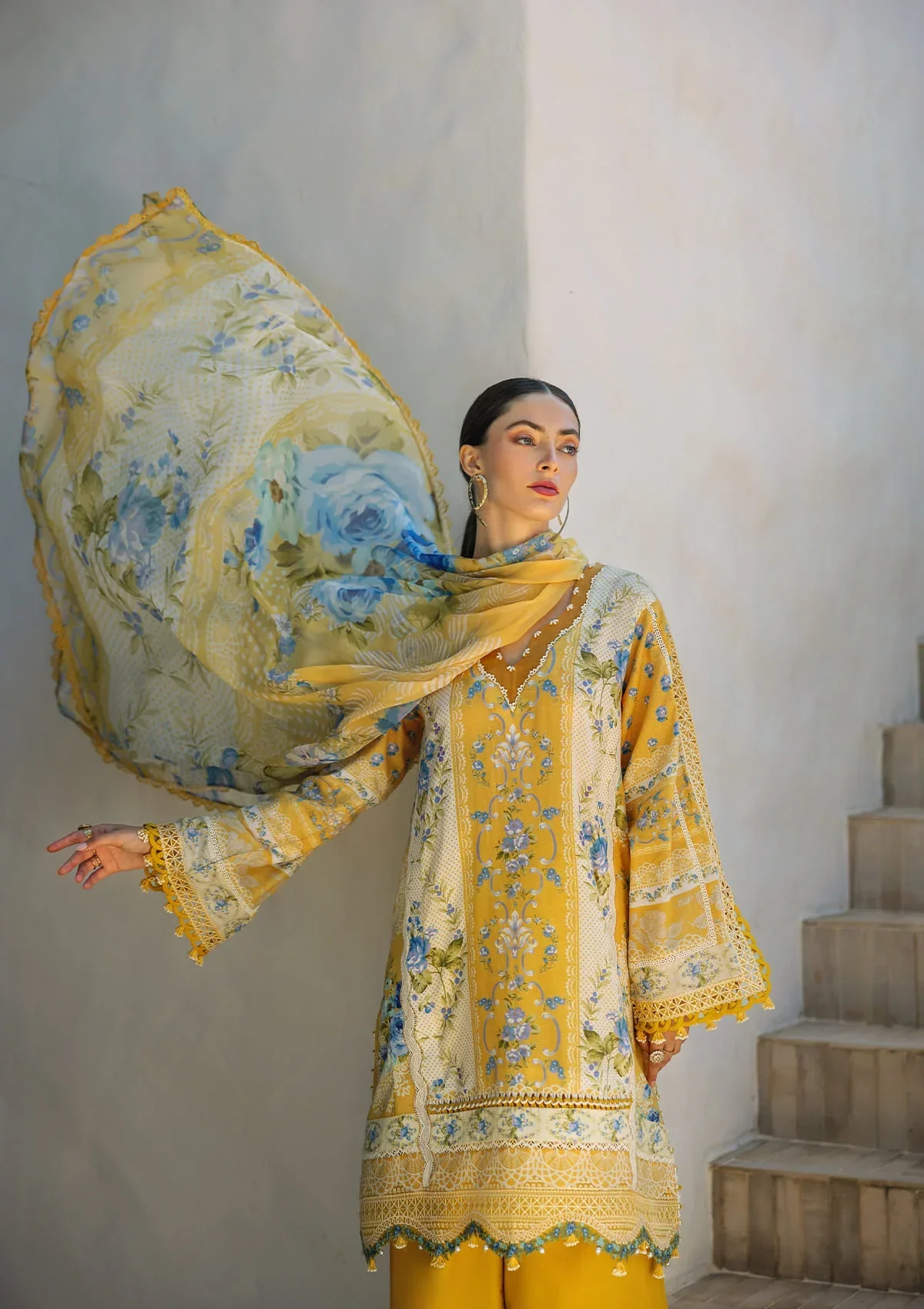 Elaf Signature Embroidered Spring/Summer Lawn – ETS-03B SUNGLOW - Image 6
