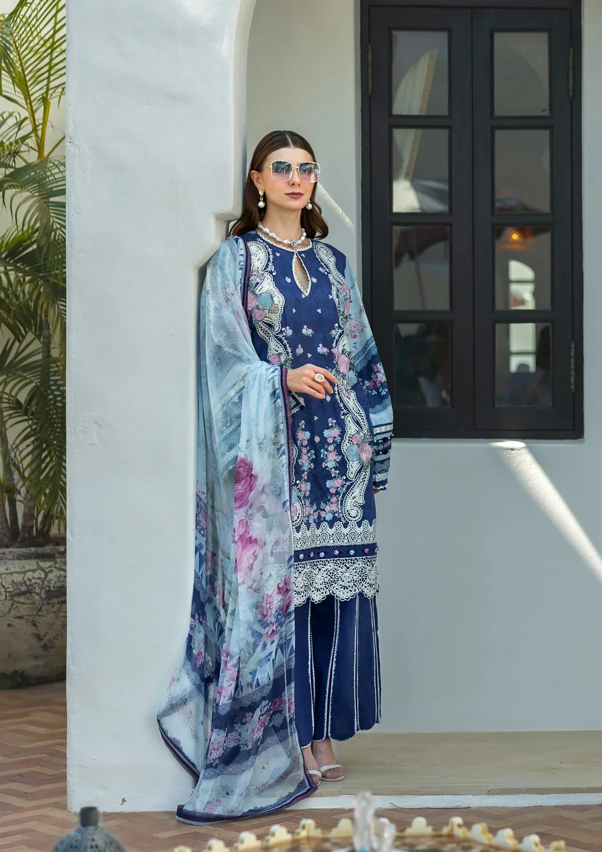Elaf Signature Embroidered Spring/Summer Lawn – ETS-06A LONDON BLUES - Image 7