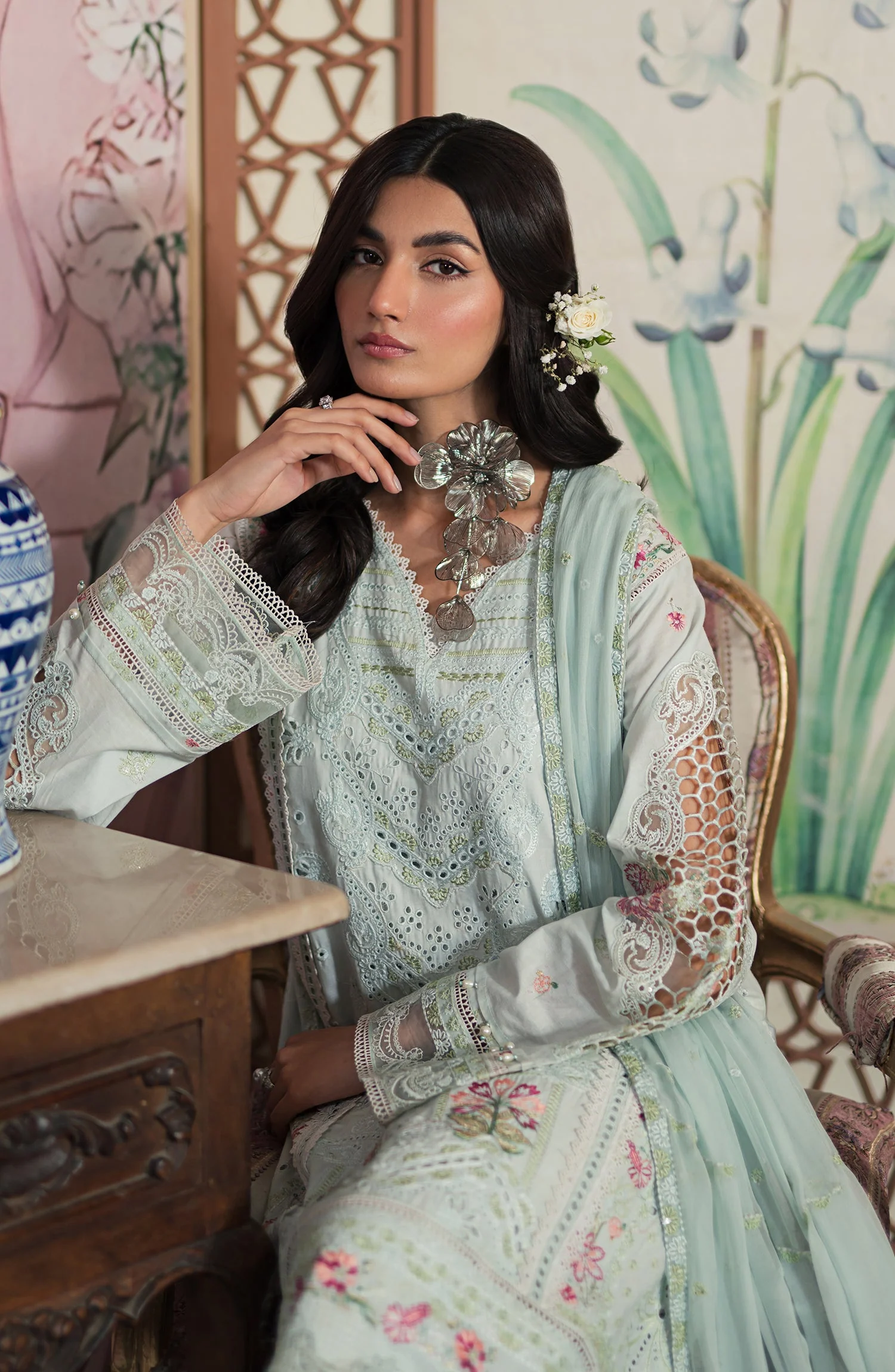 Emaan Adeel Ayra Luxury Lawn Collection 2024 – AR-07 - Image 3