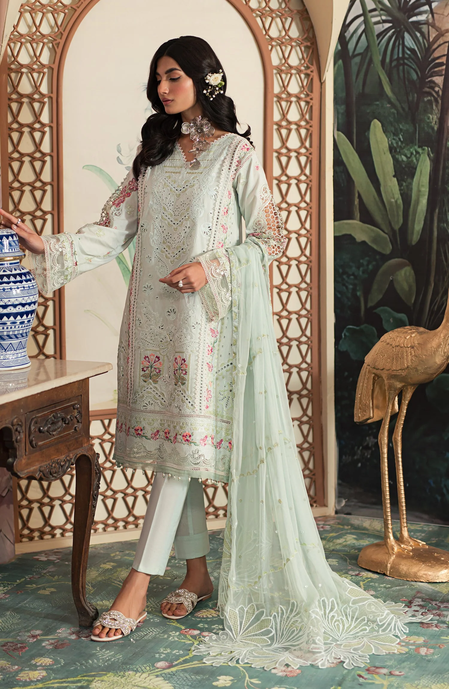 Emaan Adeel Ayra Luxury Lawn Collection 2024 – AR-07 - Image 4