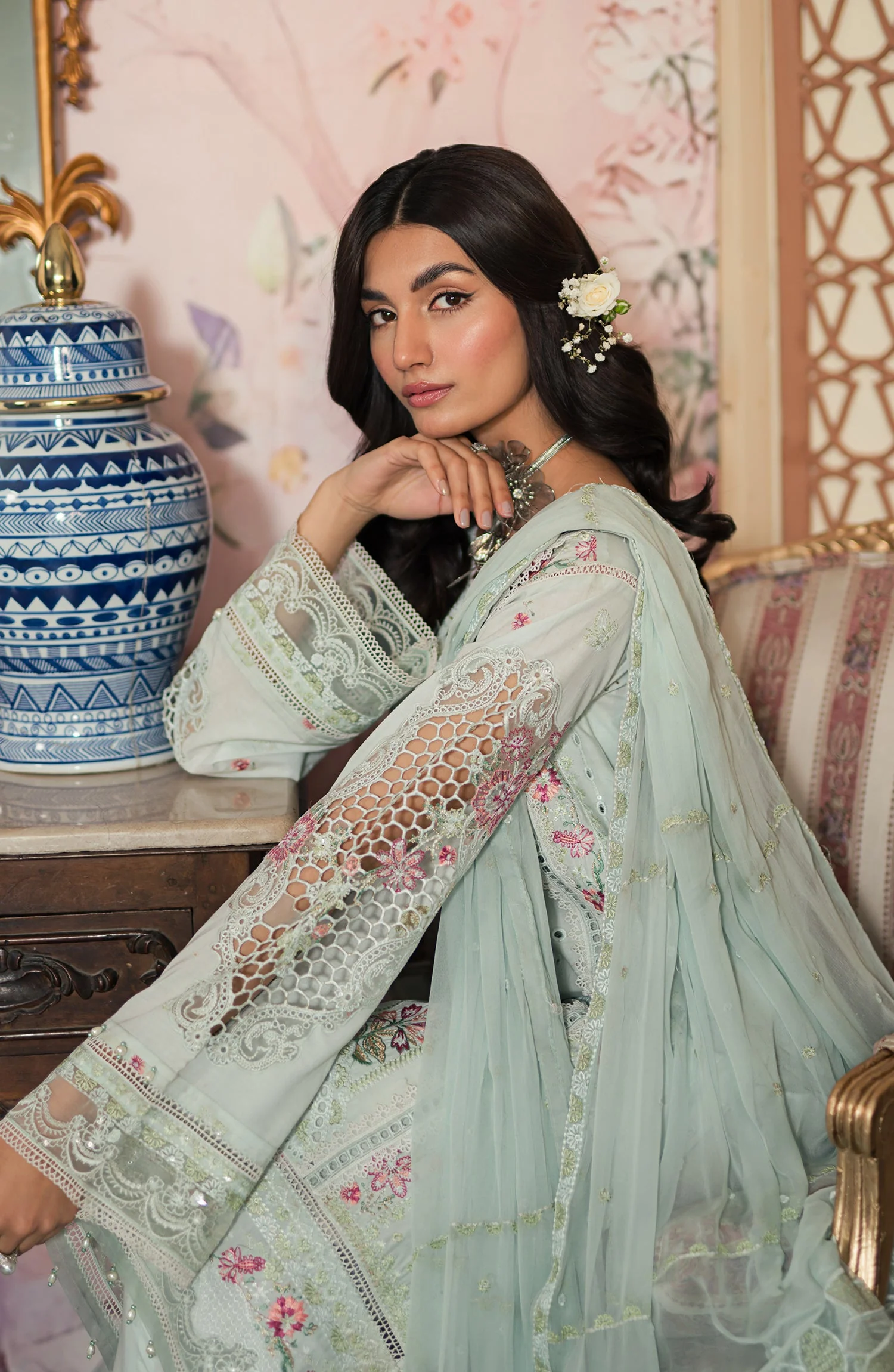 Emaan Adeel Ayra Luxury Lawn Collection 2024 – AR-07 - Image 5