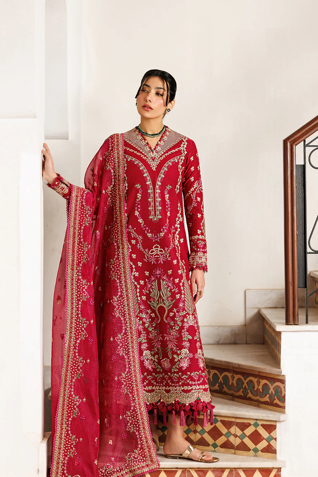 Emaan Adeel Mirabelle Festive Luxury Lawn – GARDENIA GLOW - Image 4