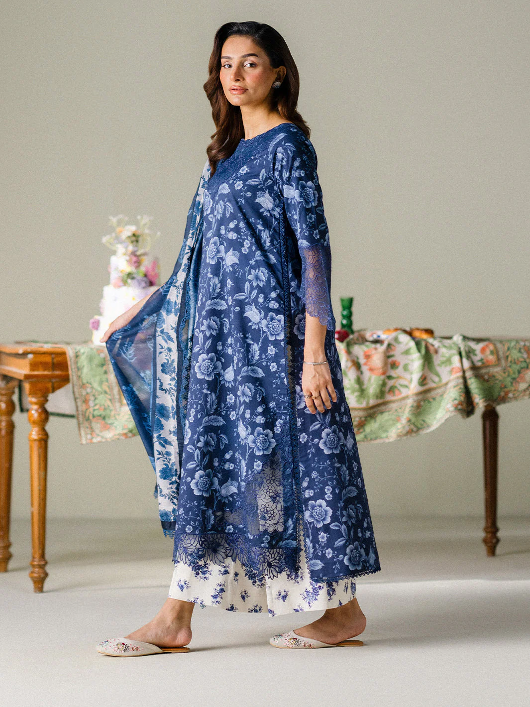Faiza Faisal FNP Lawn Prints – MIDNIGHT MEADOW - Image 3